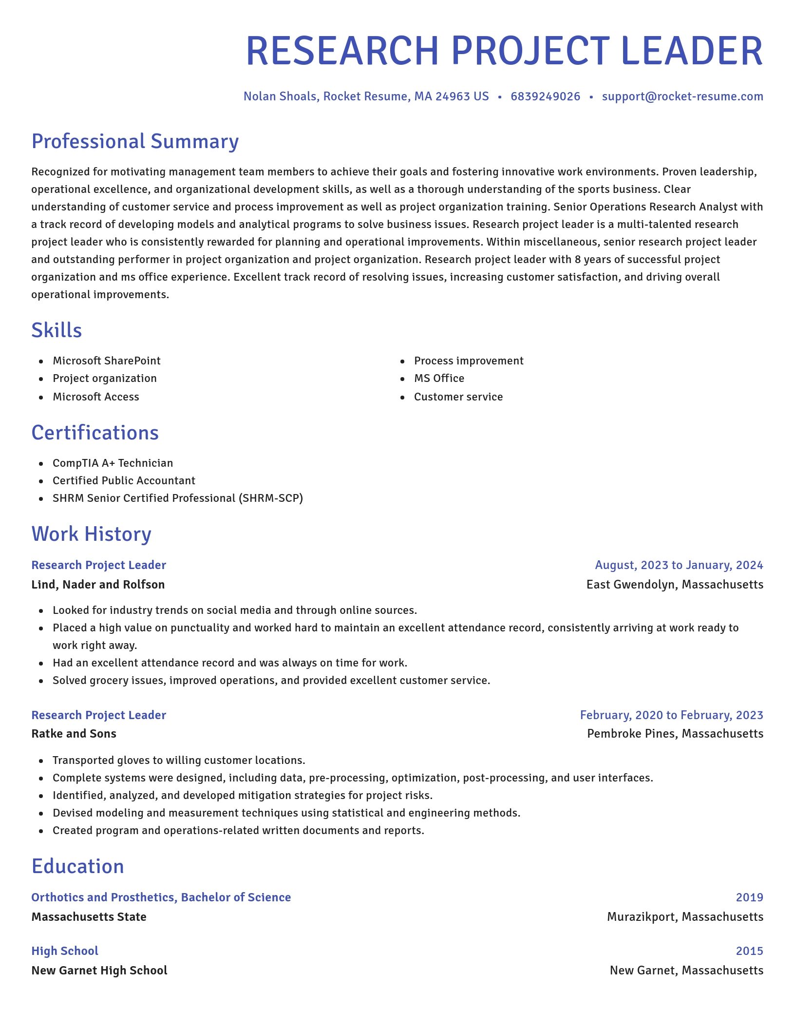 Novel resume template