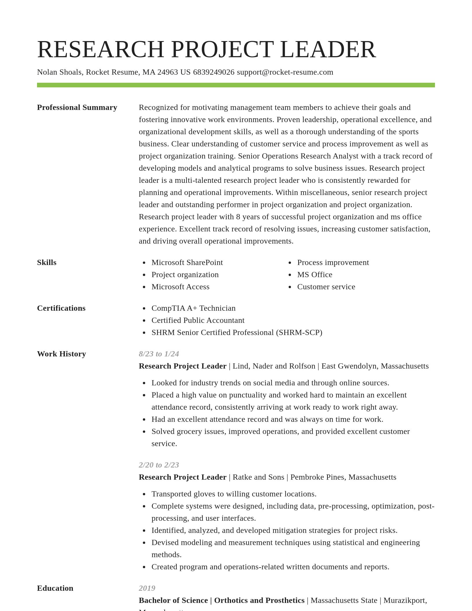 Smart resume template