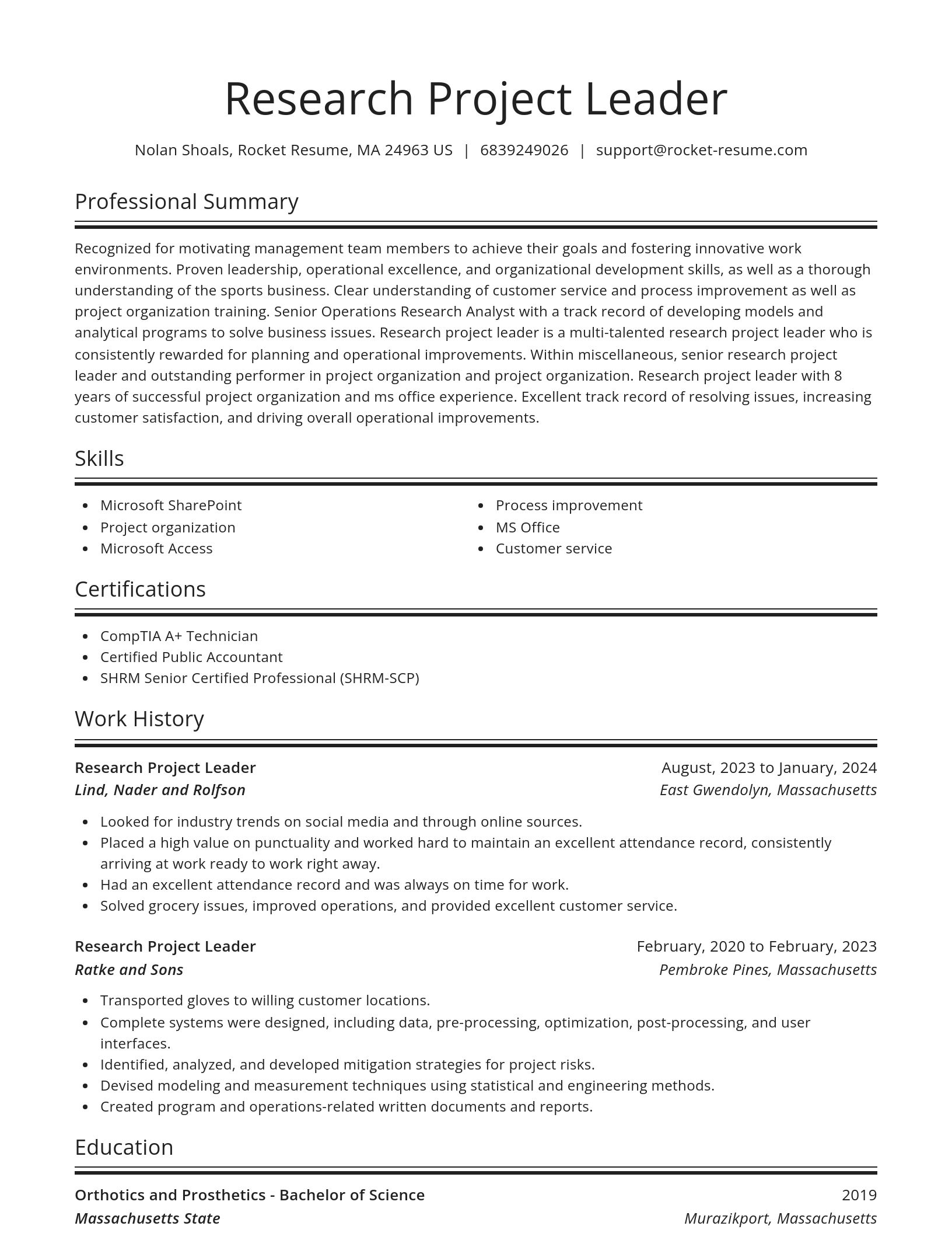Spotlight resume template