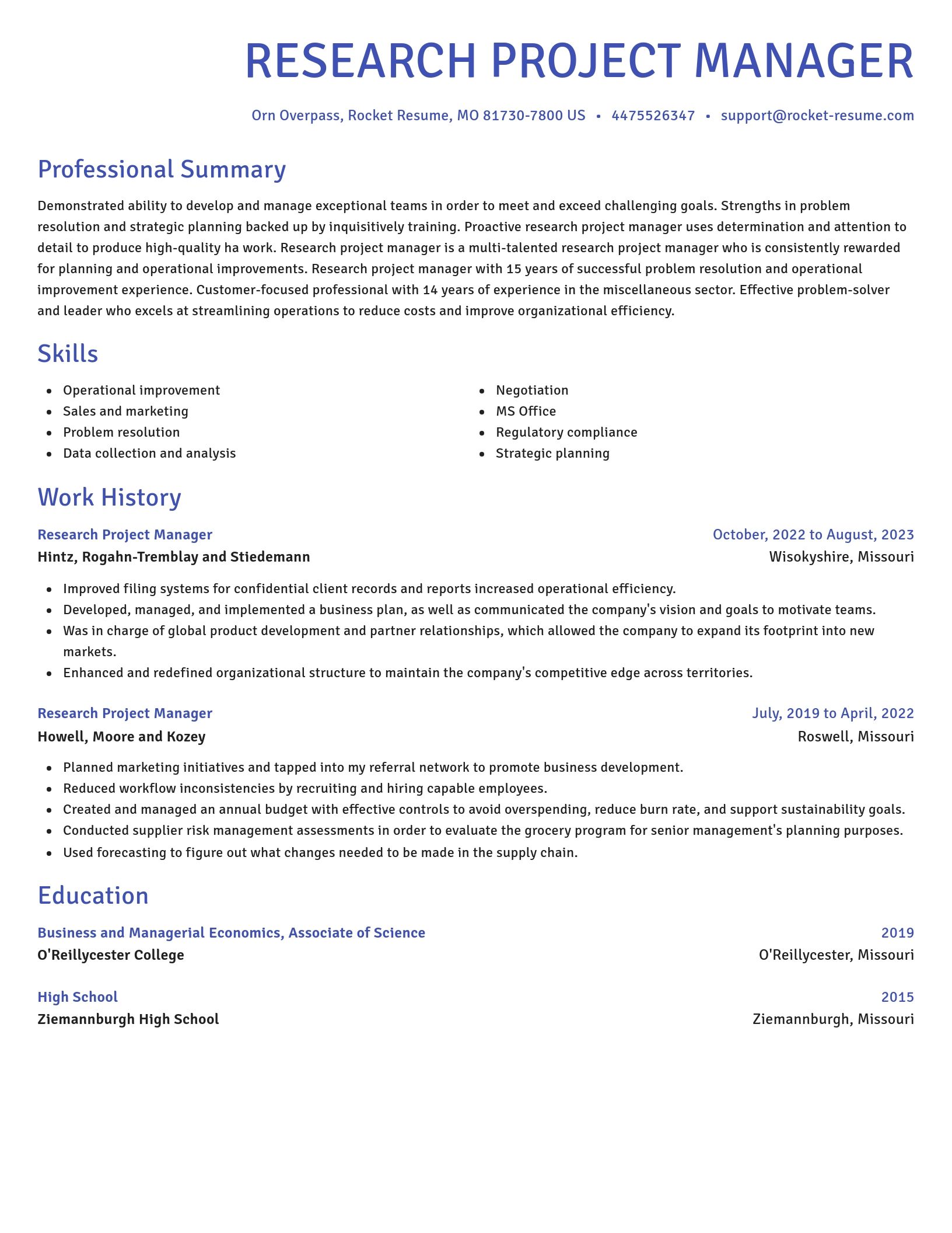 Novel resume template