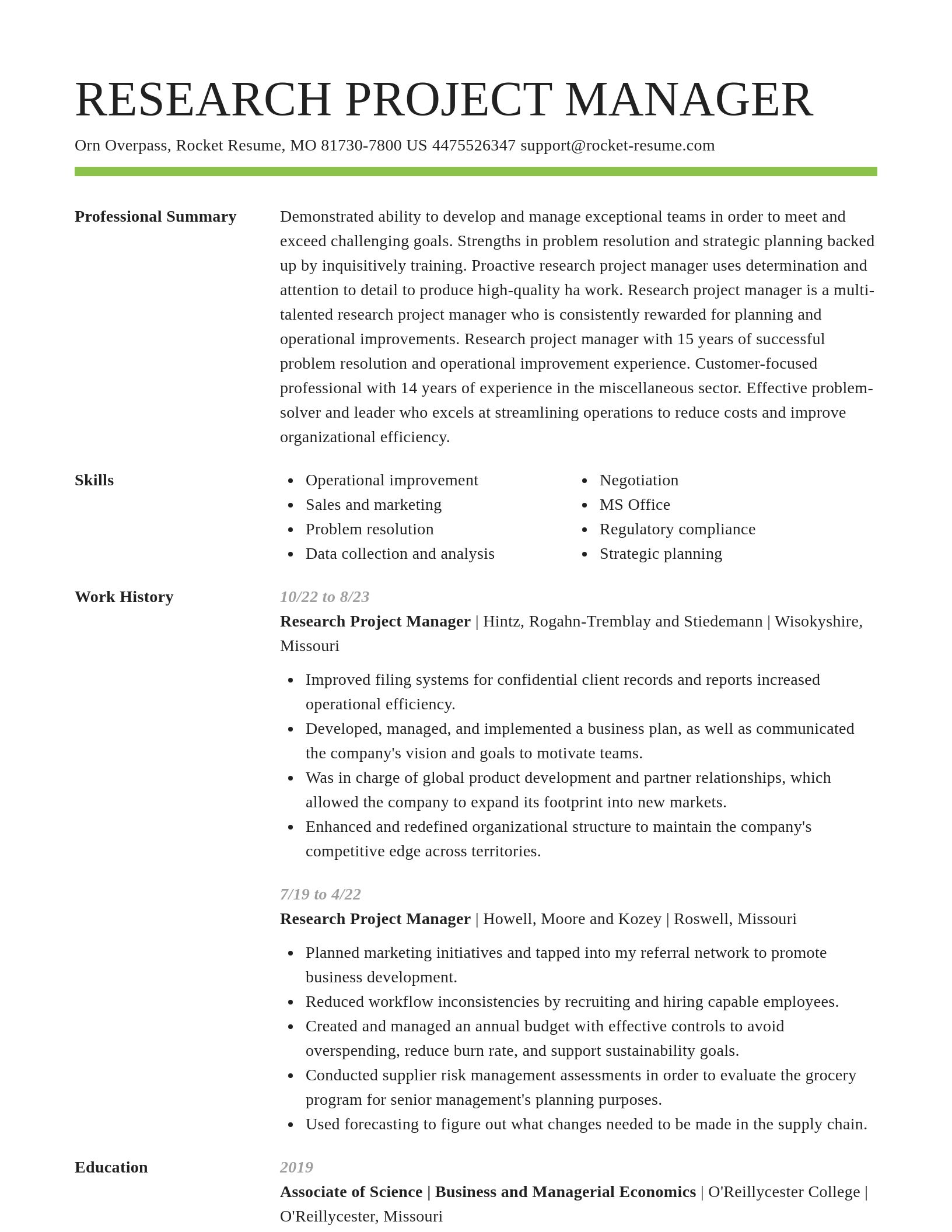 Smart resume template