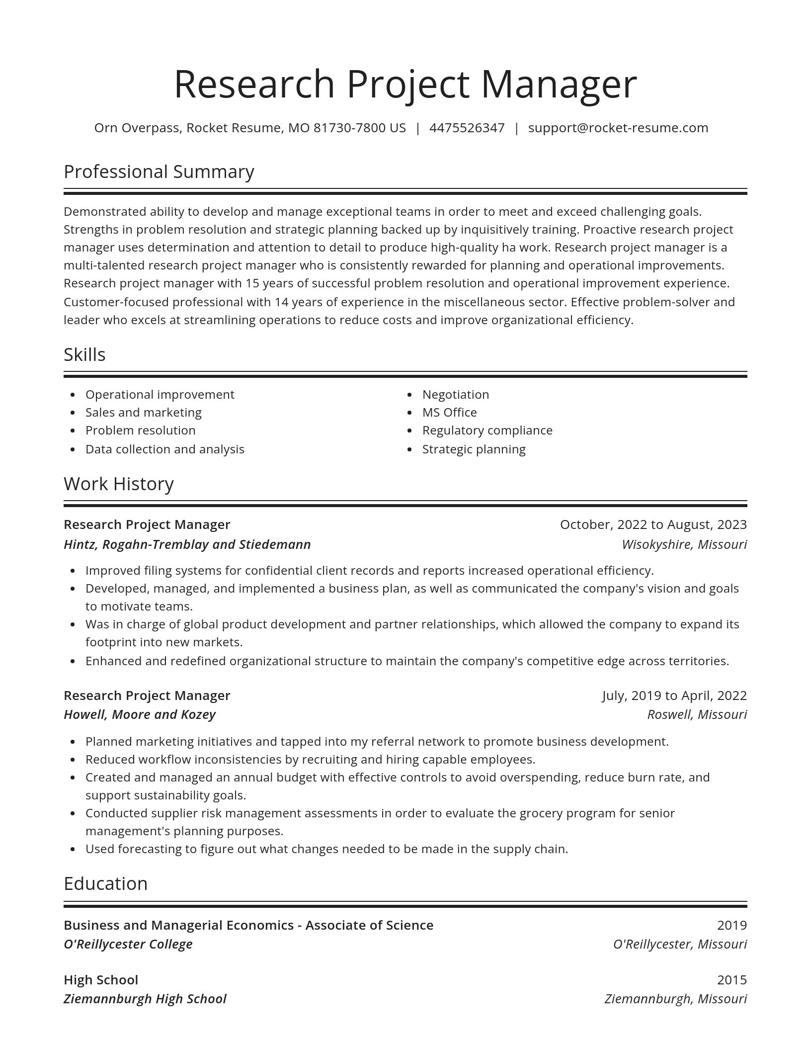 Spotlight resume template
