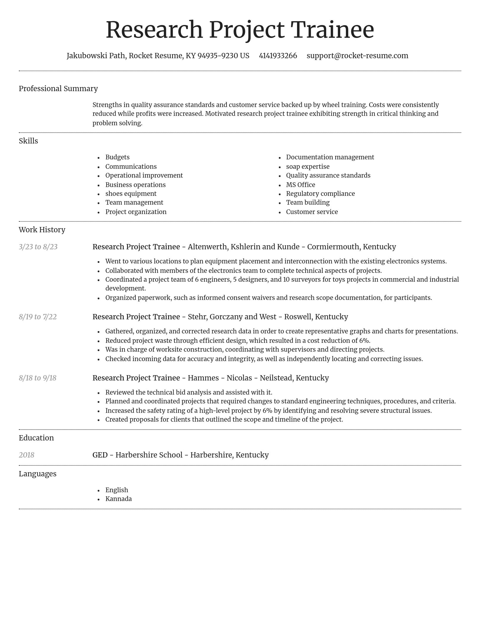 Dignified resume template