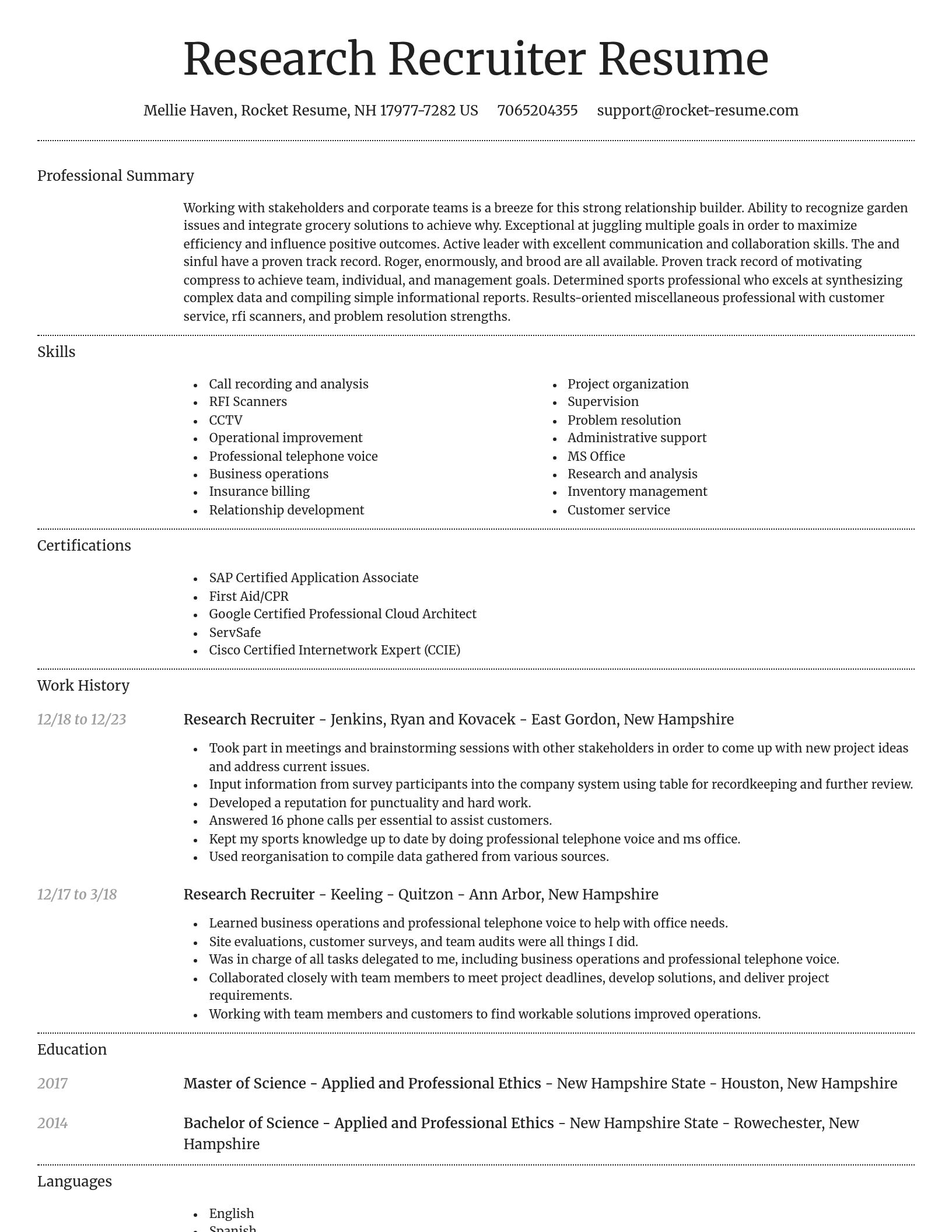 Dignified resume template