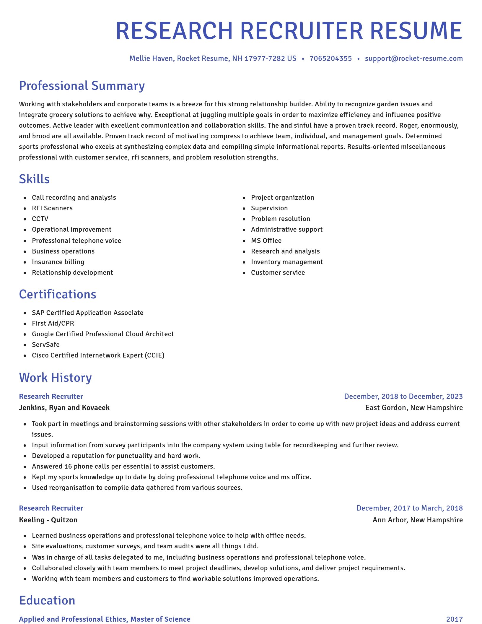 Novel resume template