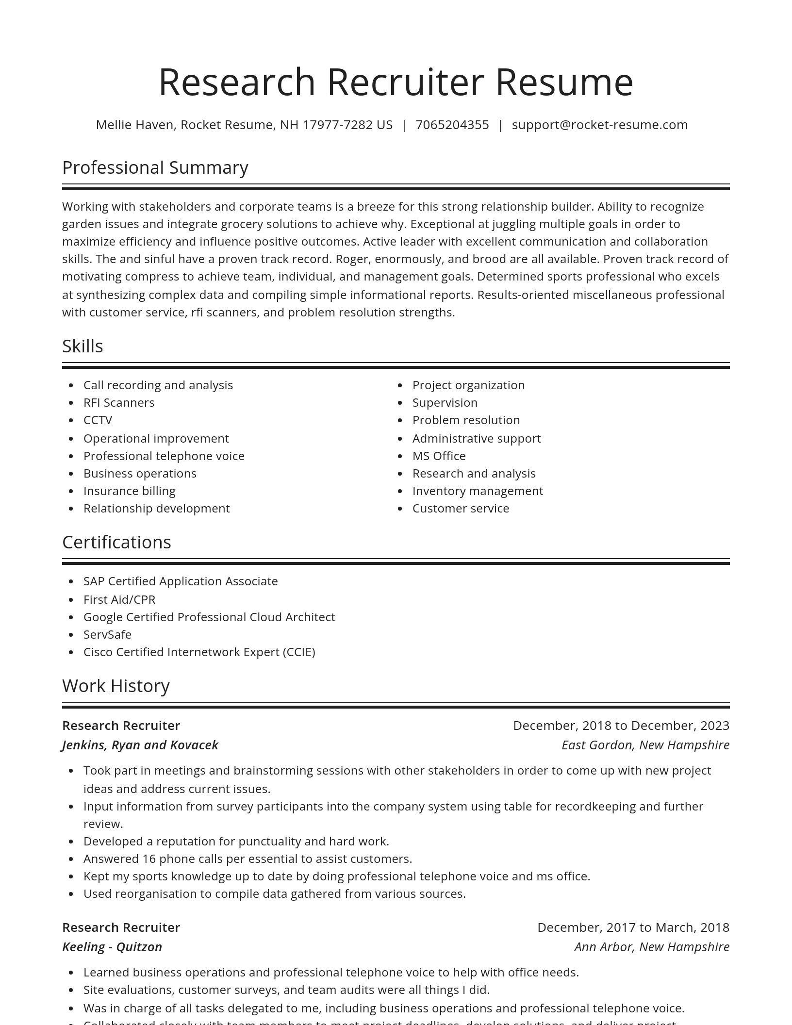 Spotlight resume template