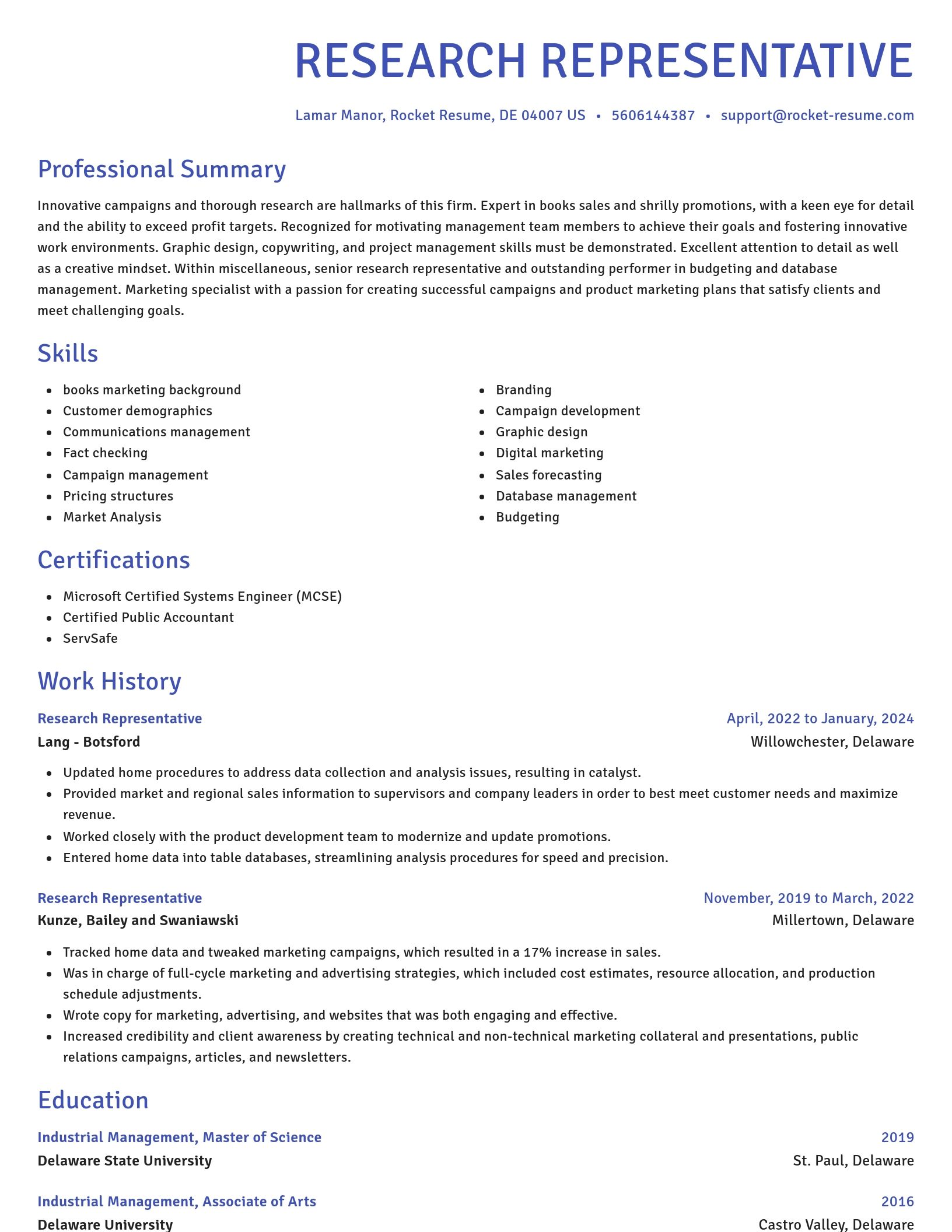 Novel resume template