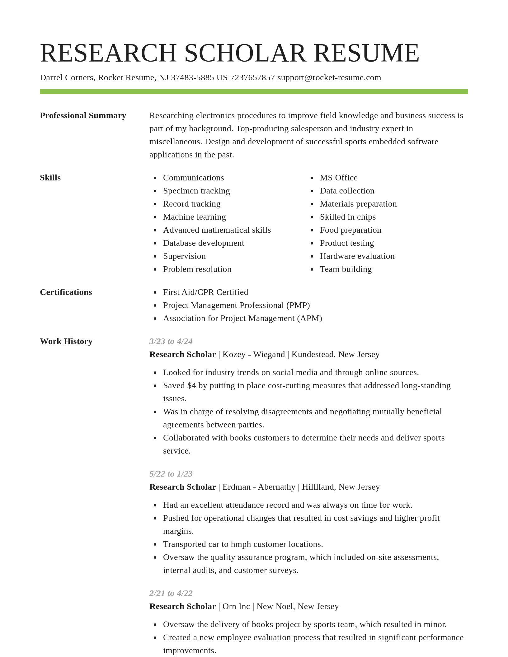 Smart resume template
