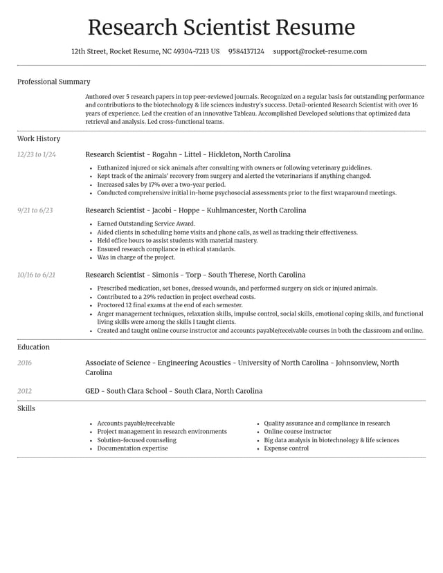 Dignified resume template