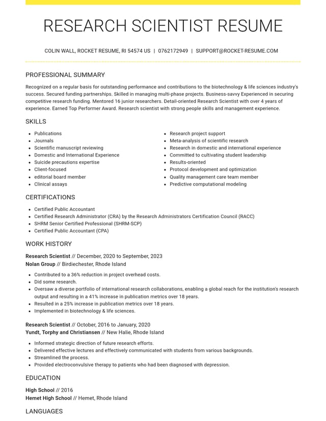 Grand resume template