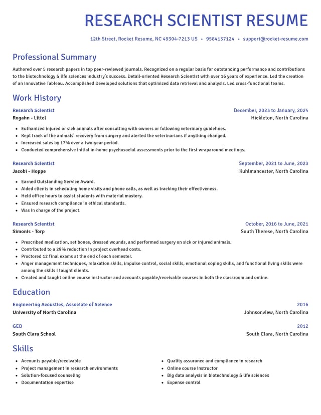Novel resume template