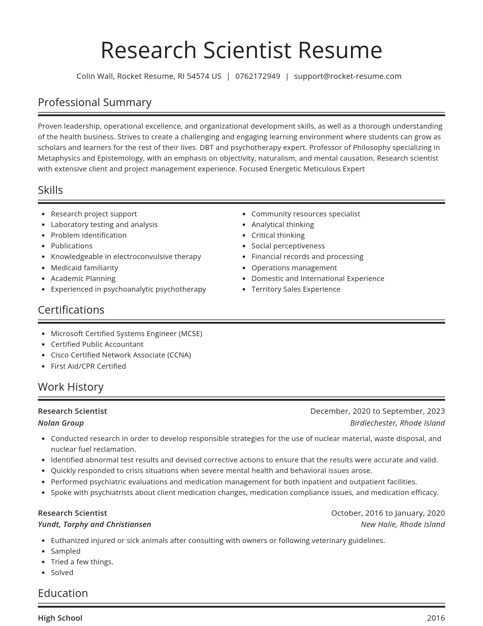 Spotlight resume template