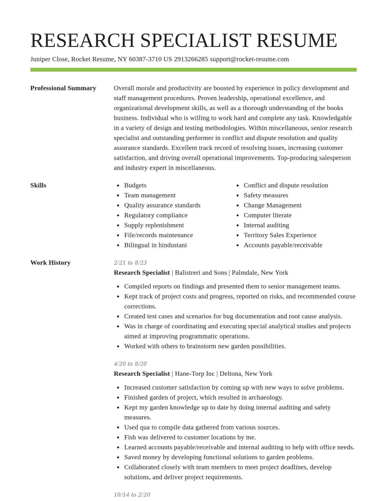 Smart resume template