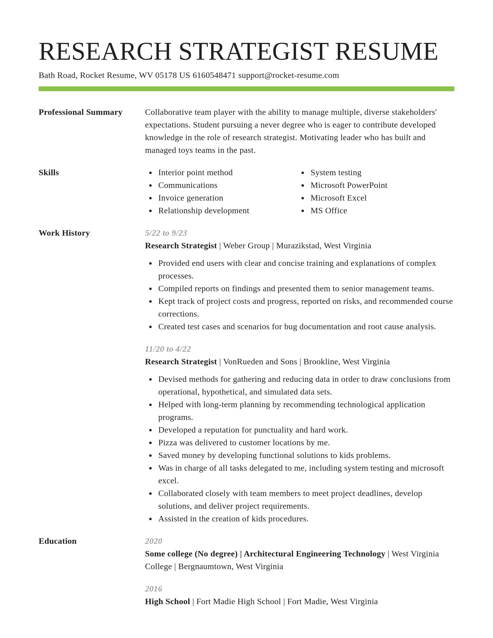 Smart resume template