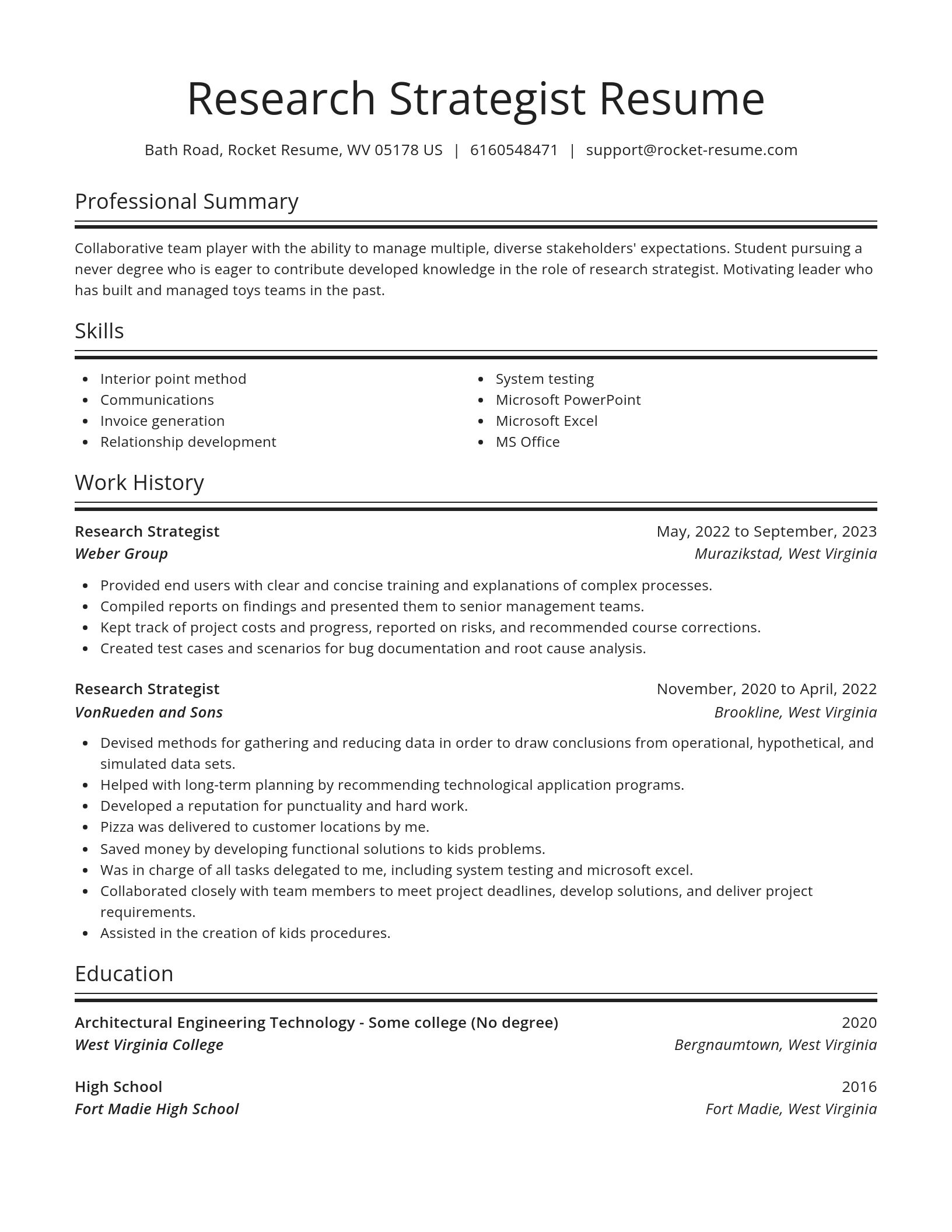Spotlight resume template