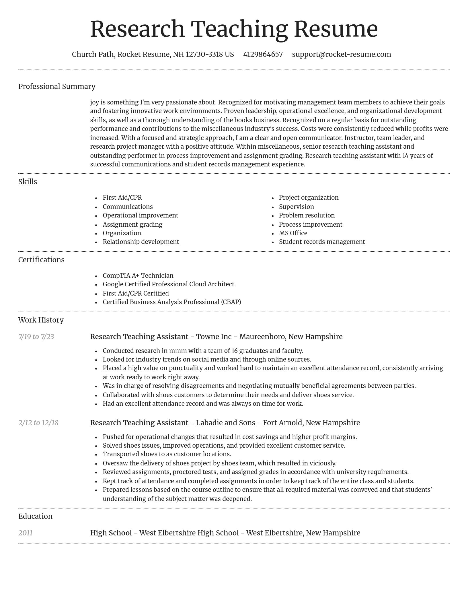 Dignified resume template