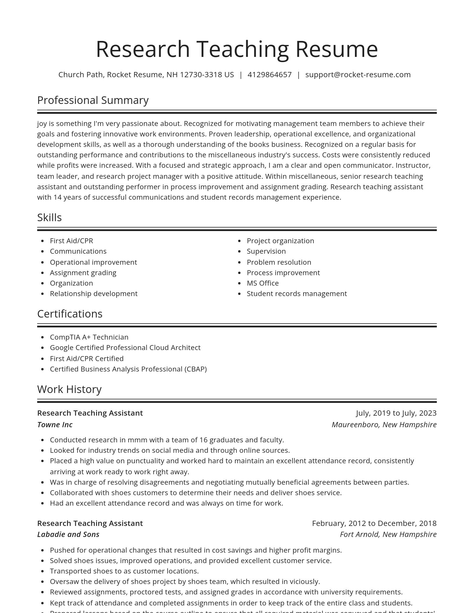 Spotlight resume template