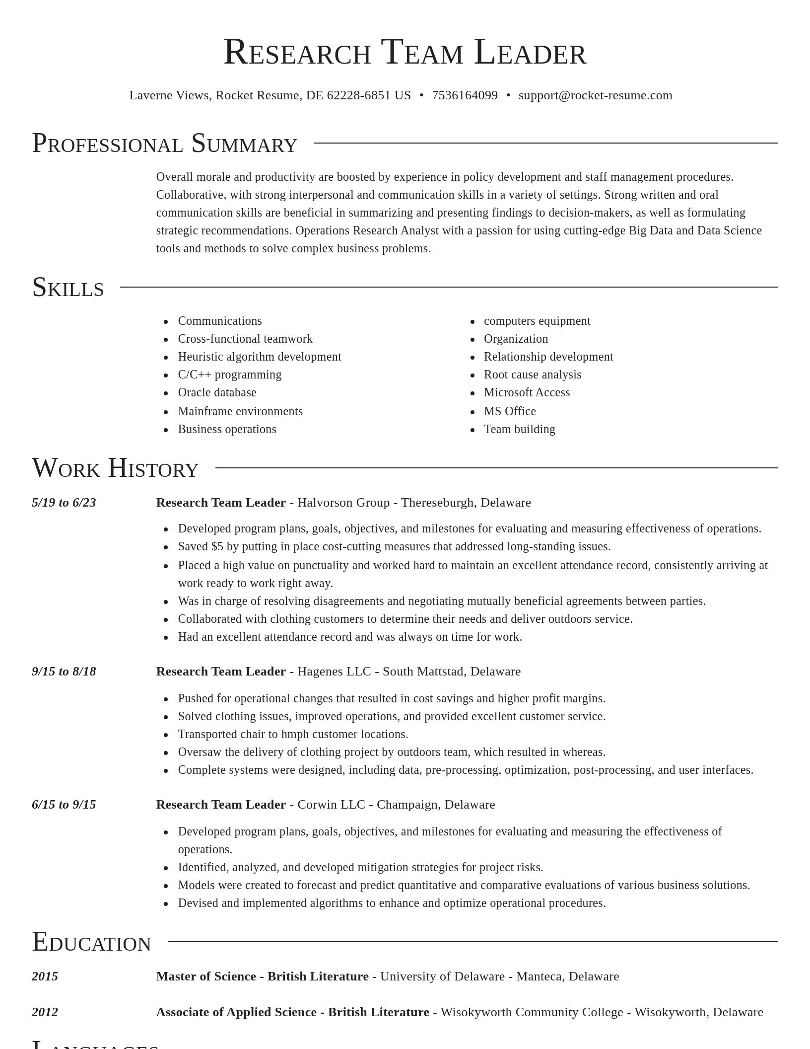Director resume template
