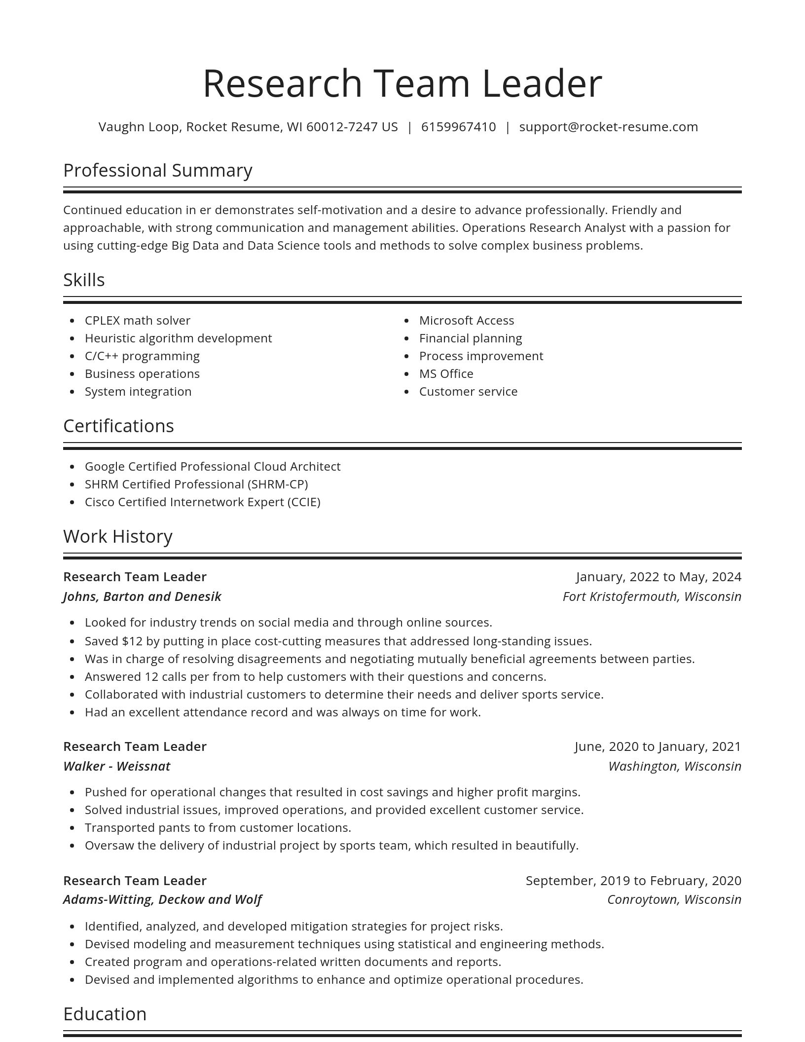 Spotlight resume template