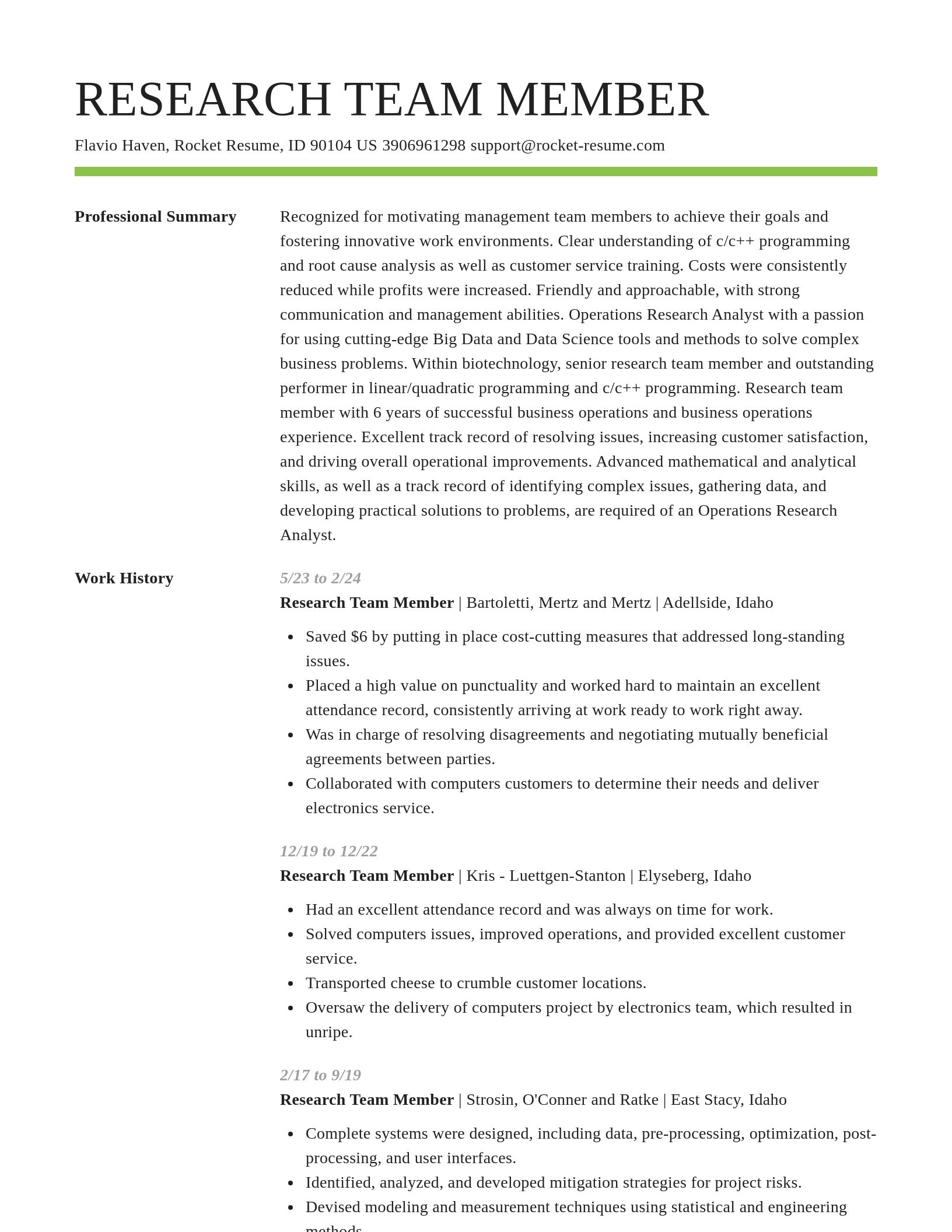 Smart resume template
