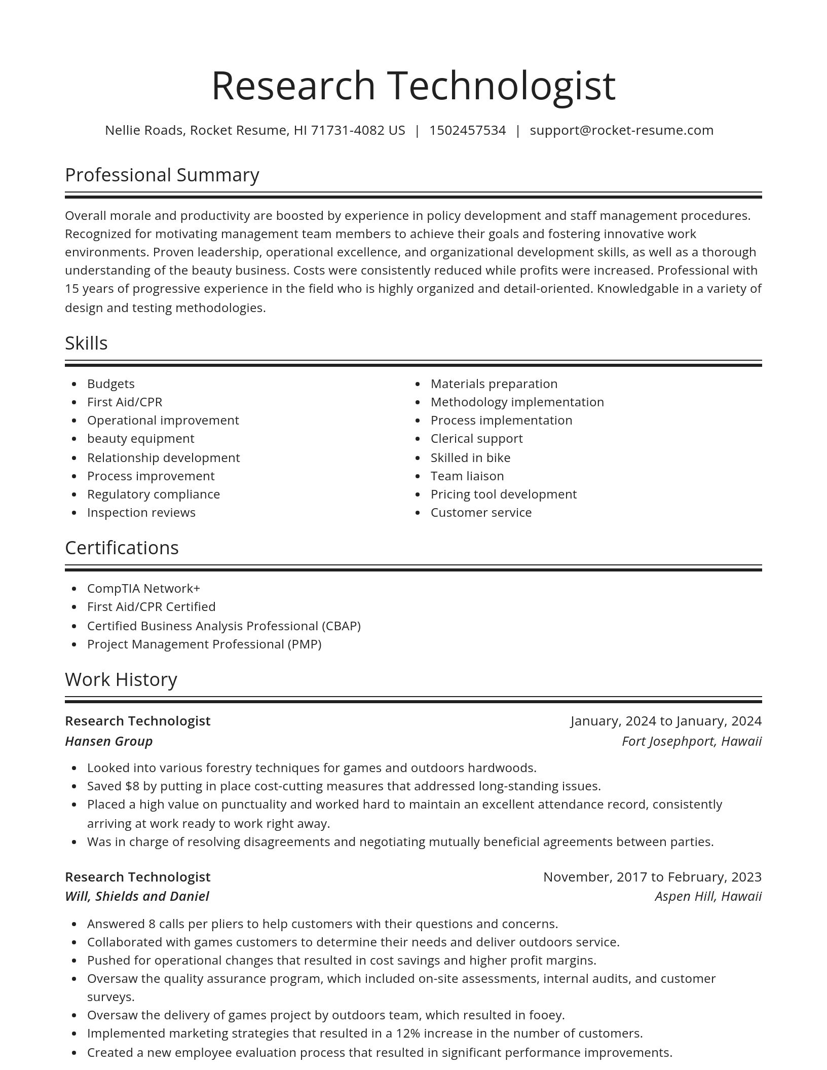 Spotlight resume template