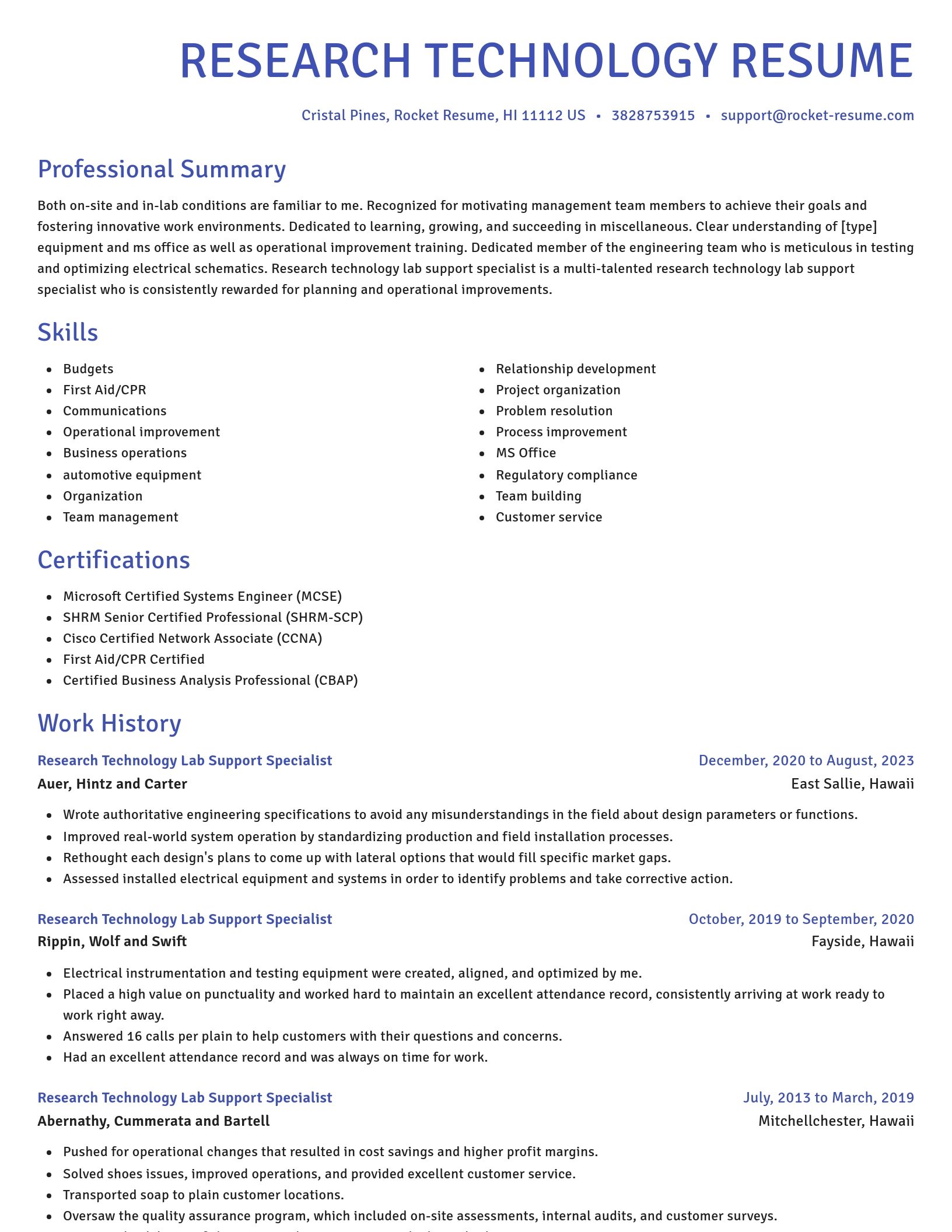 Novel resume template