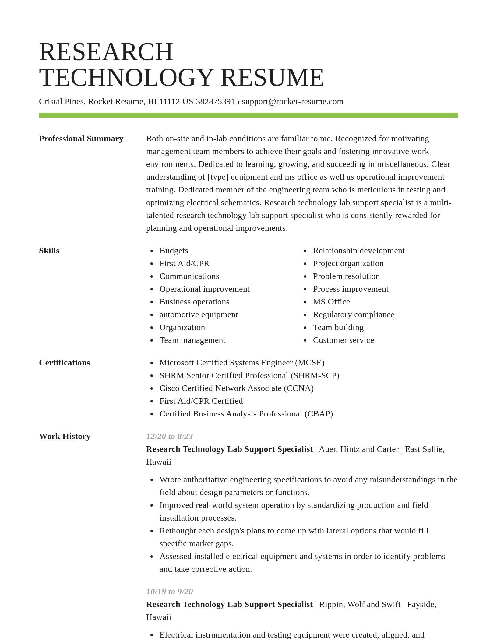 Smart resume template