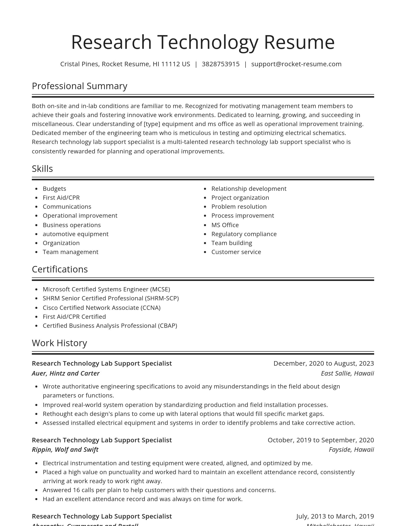 Spotlight resume template