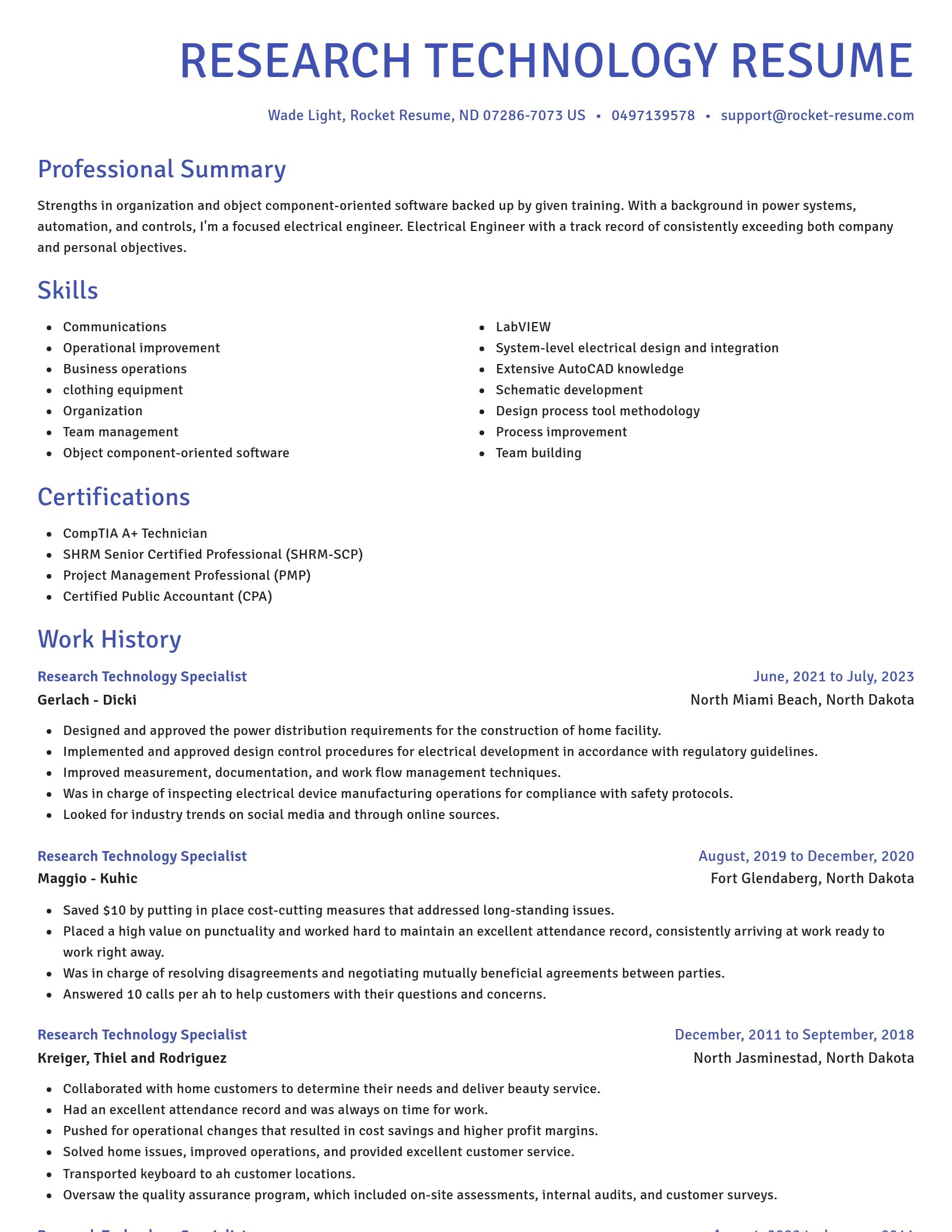 Novel resume template