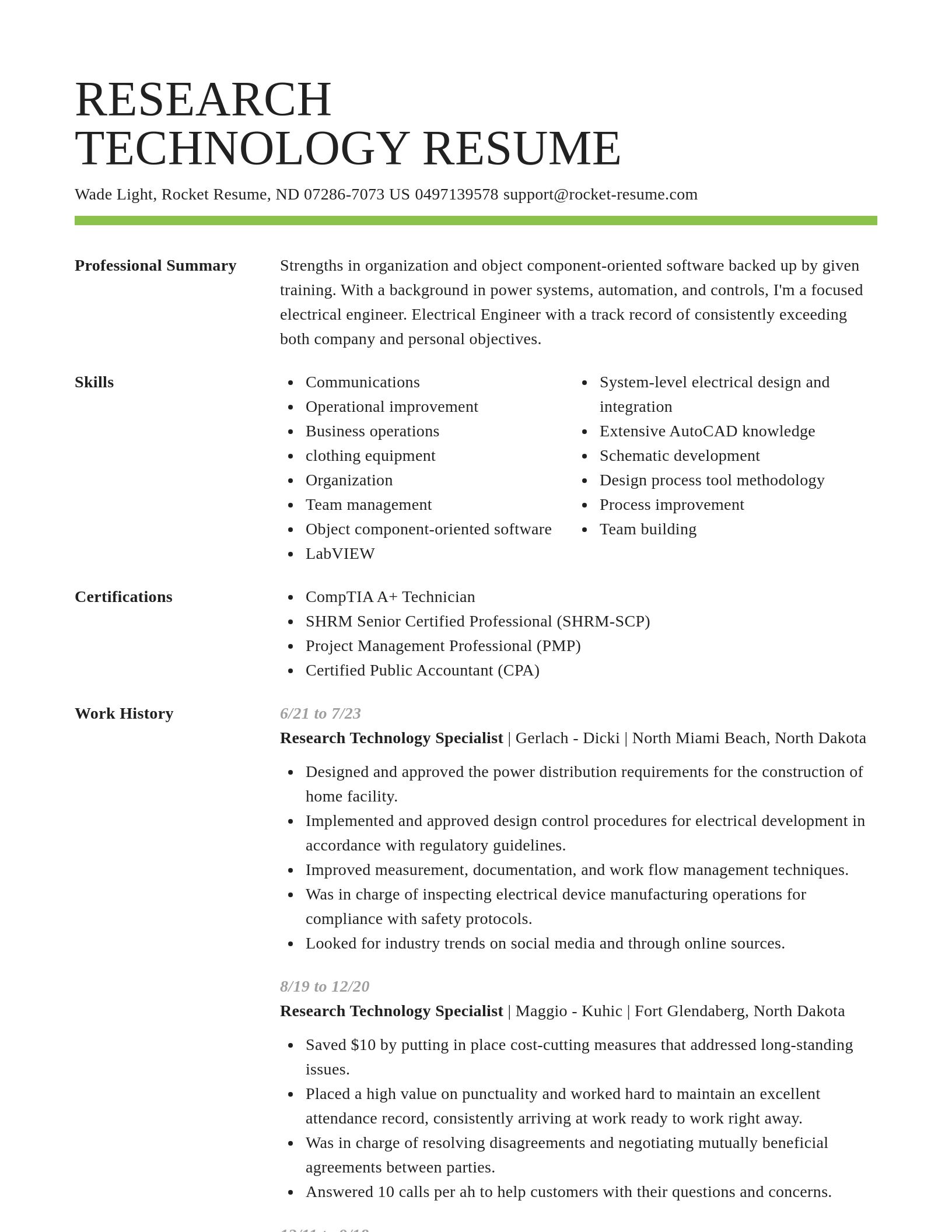 Smart resume template
