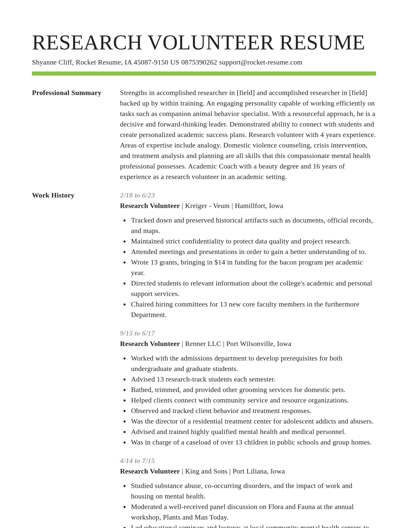 Smart resume template