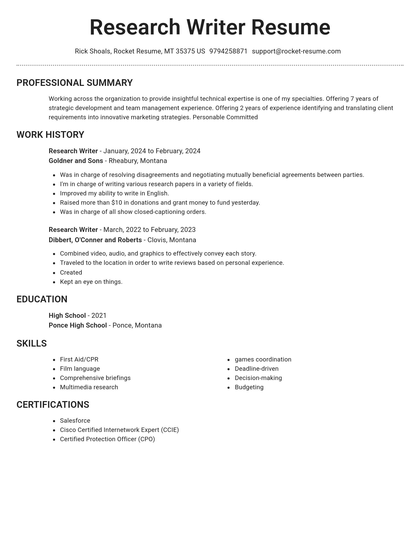 Brilliant resume template