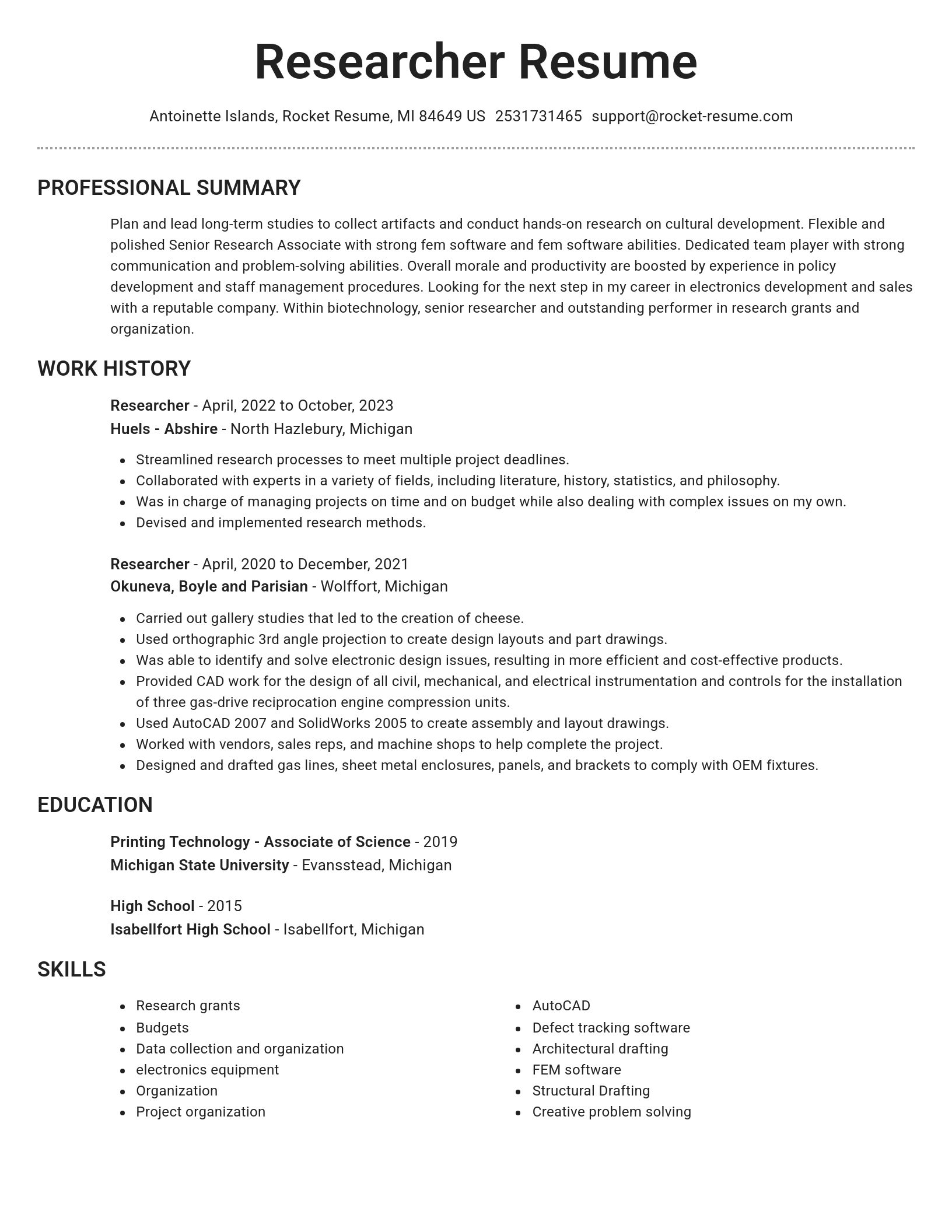 Brilliant resume template