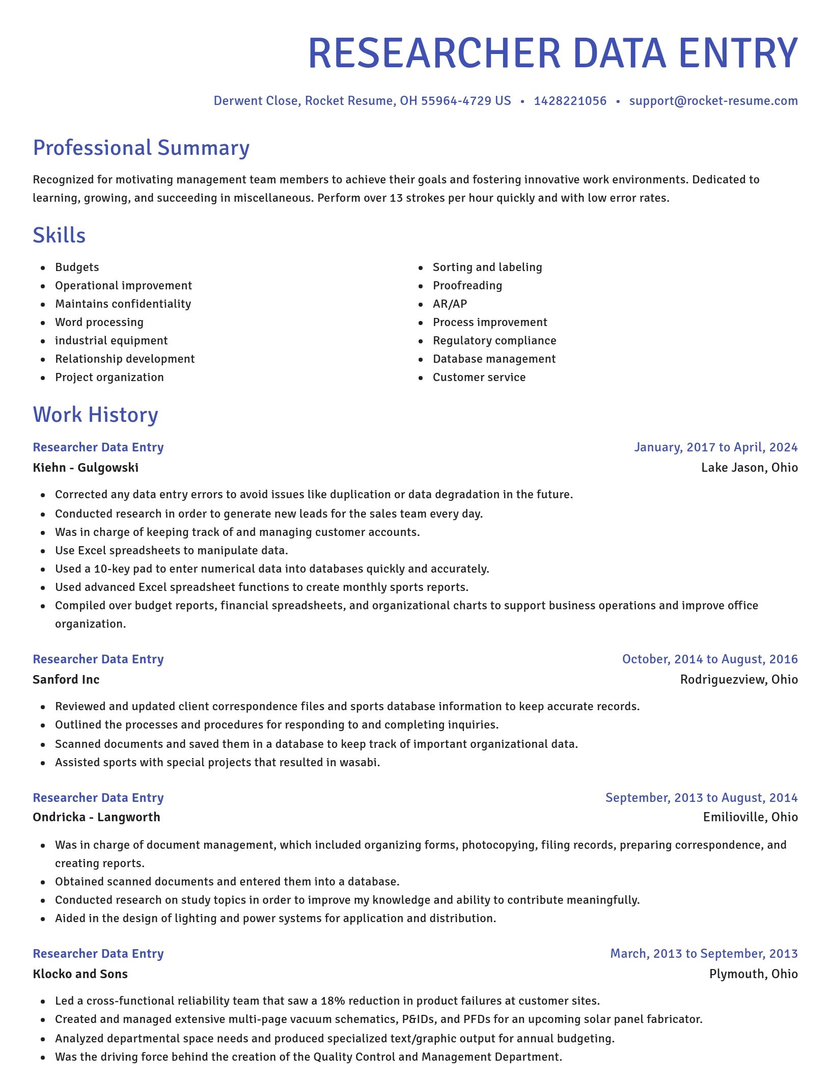 Novel resume template