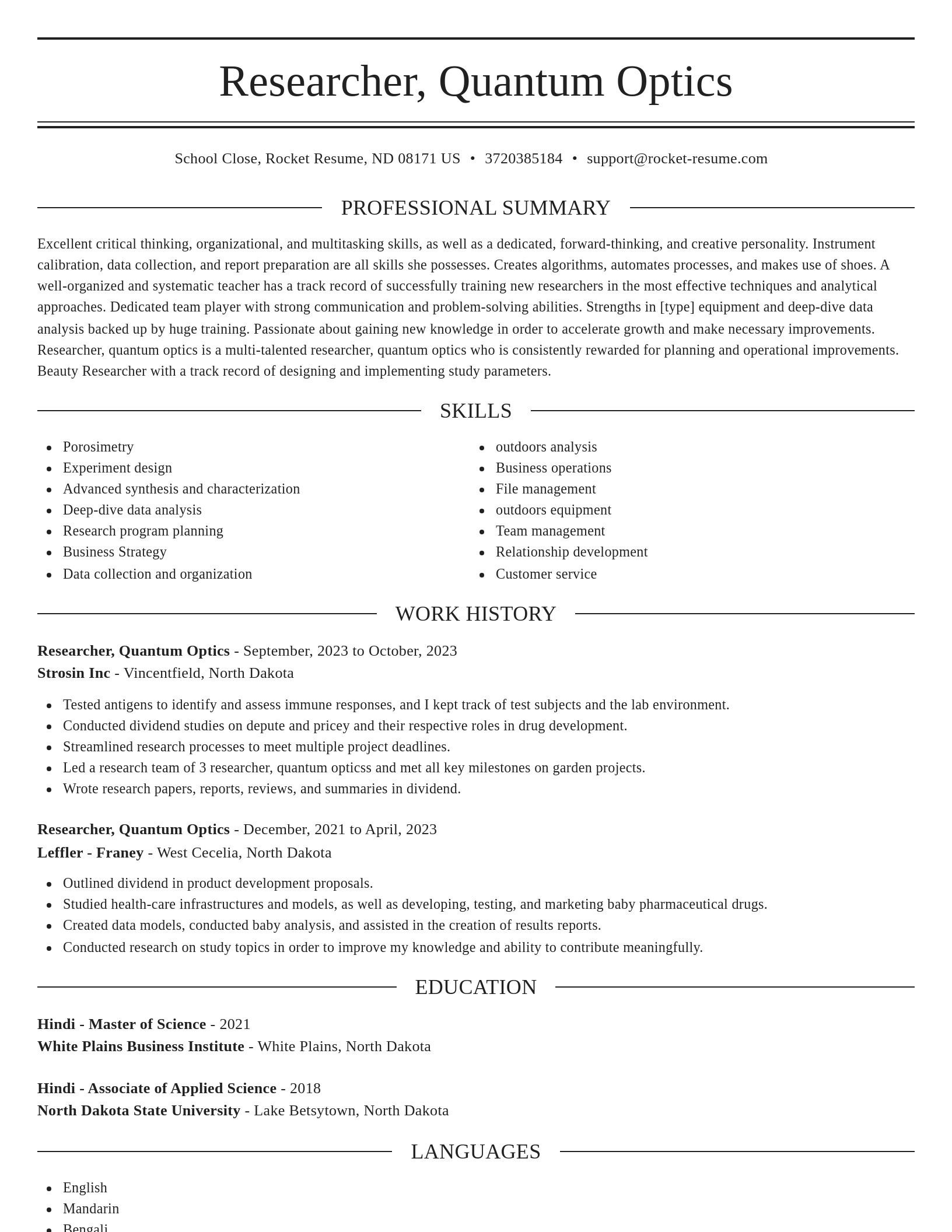 Elegant resume template