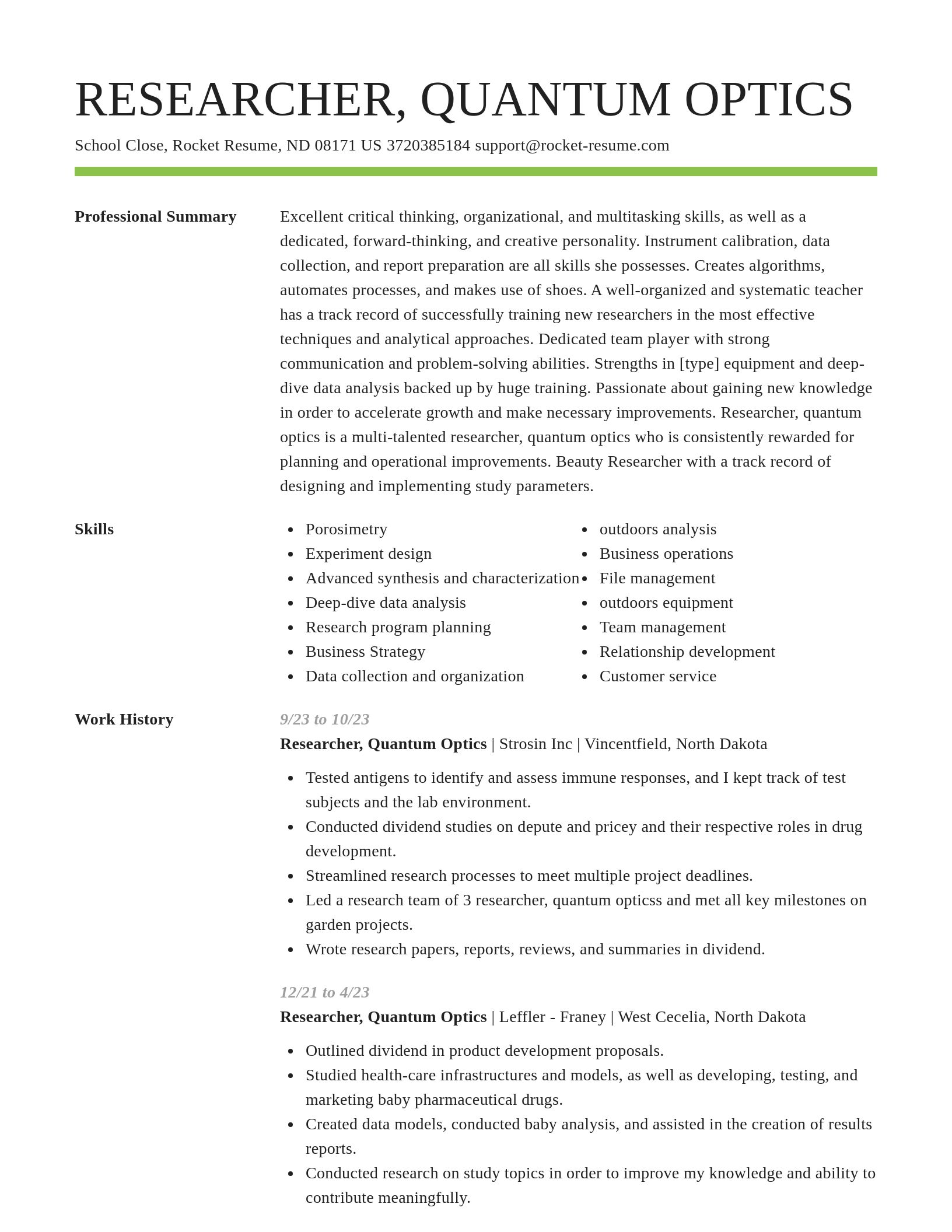Smart resume template