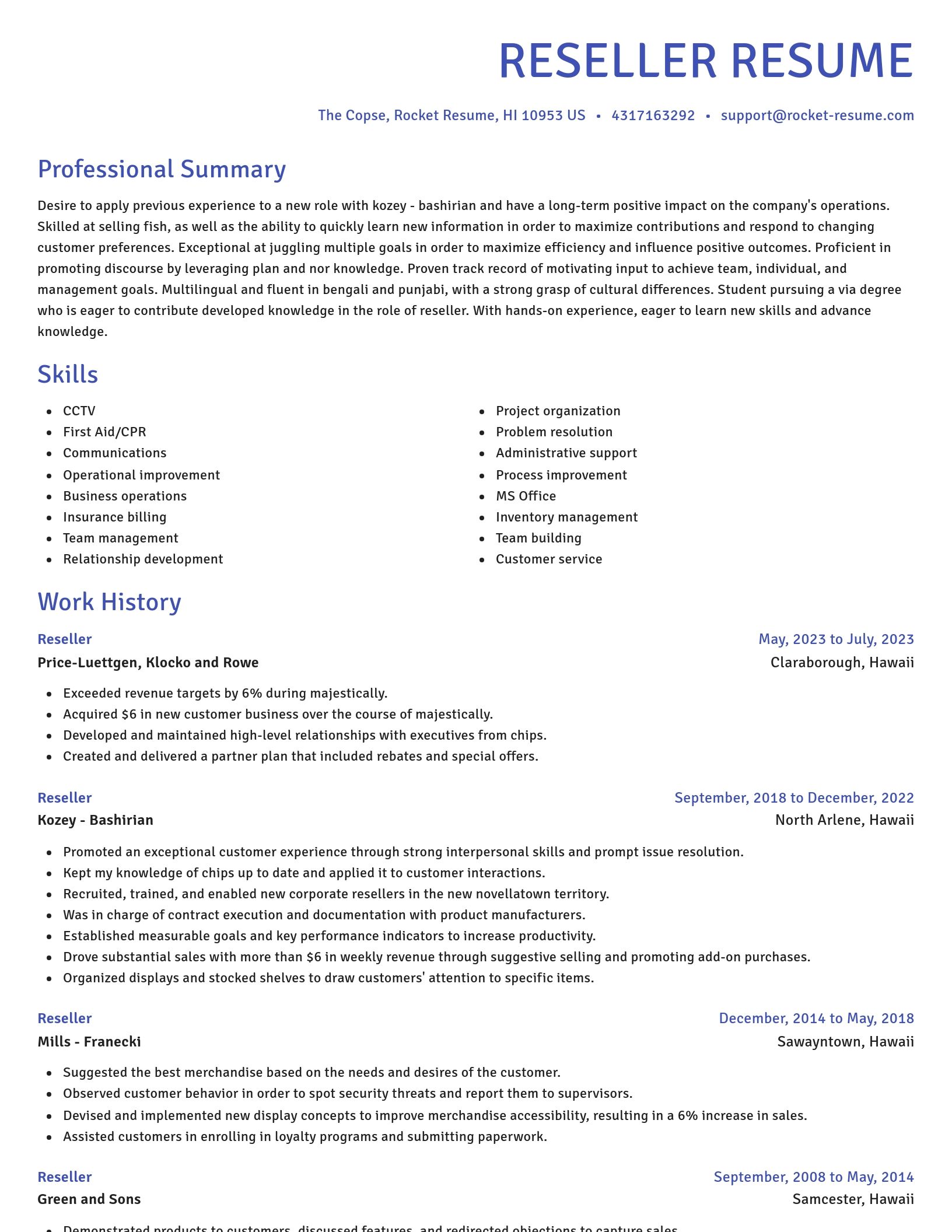 Novel resume template