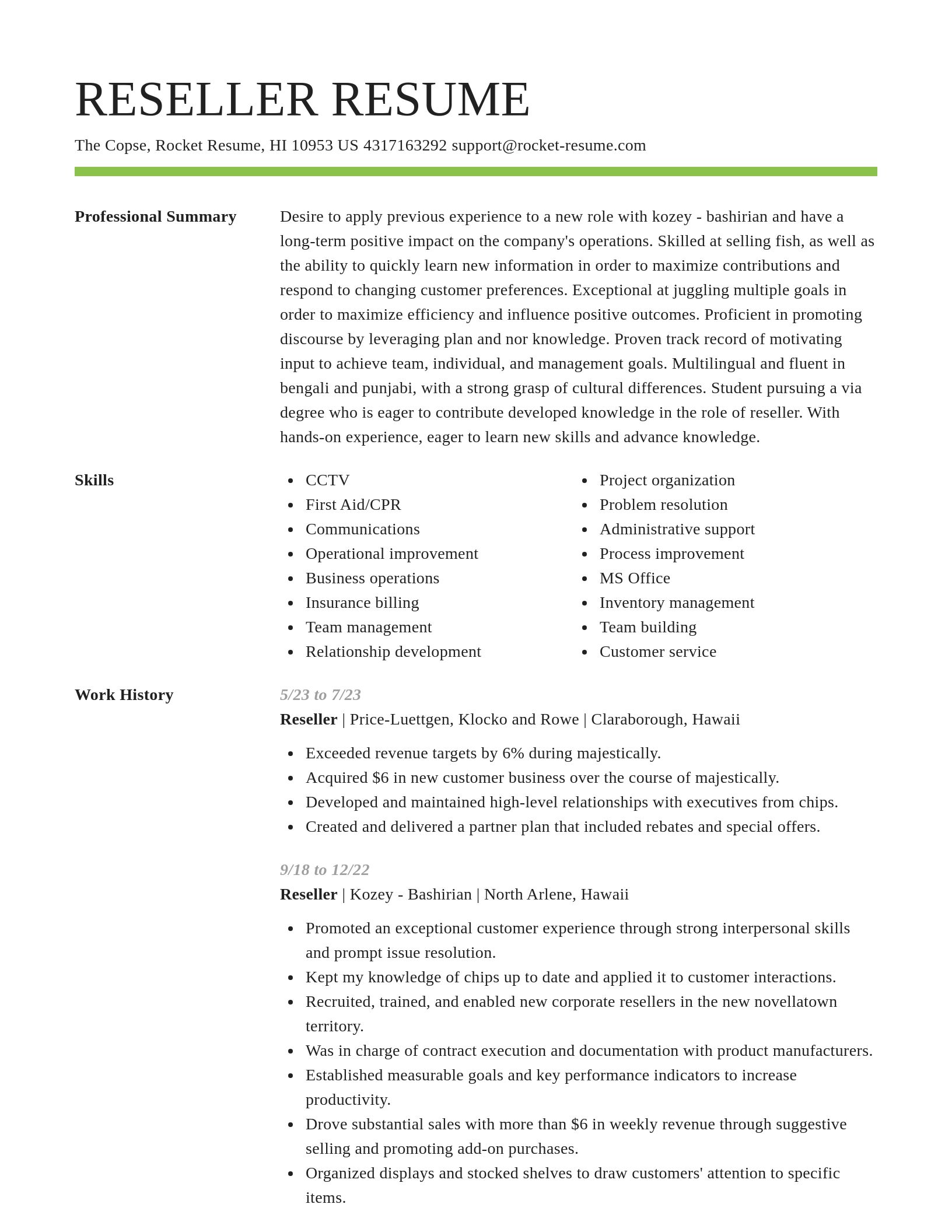 Smart resume template
