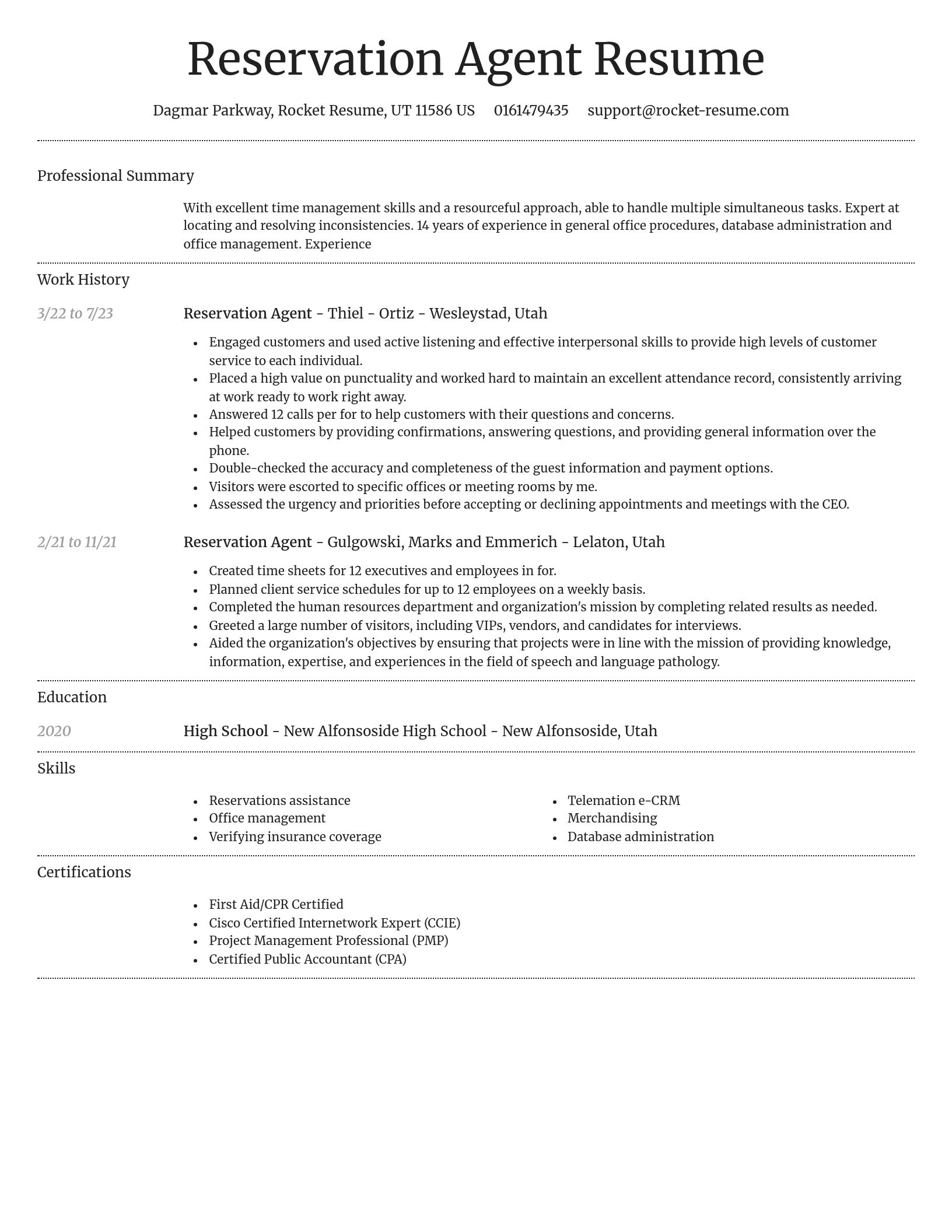 Dignified resume template