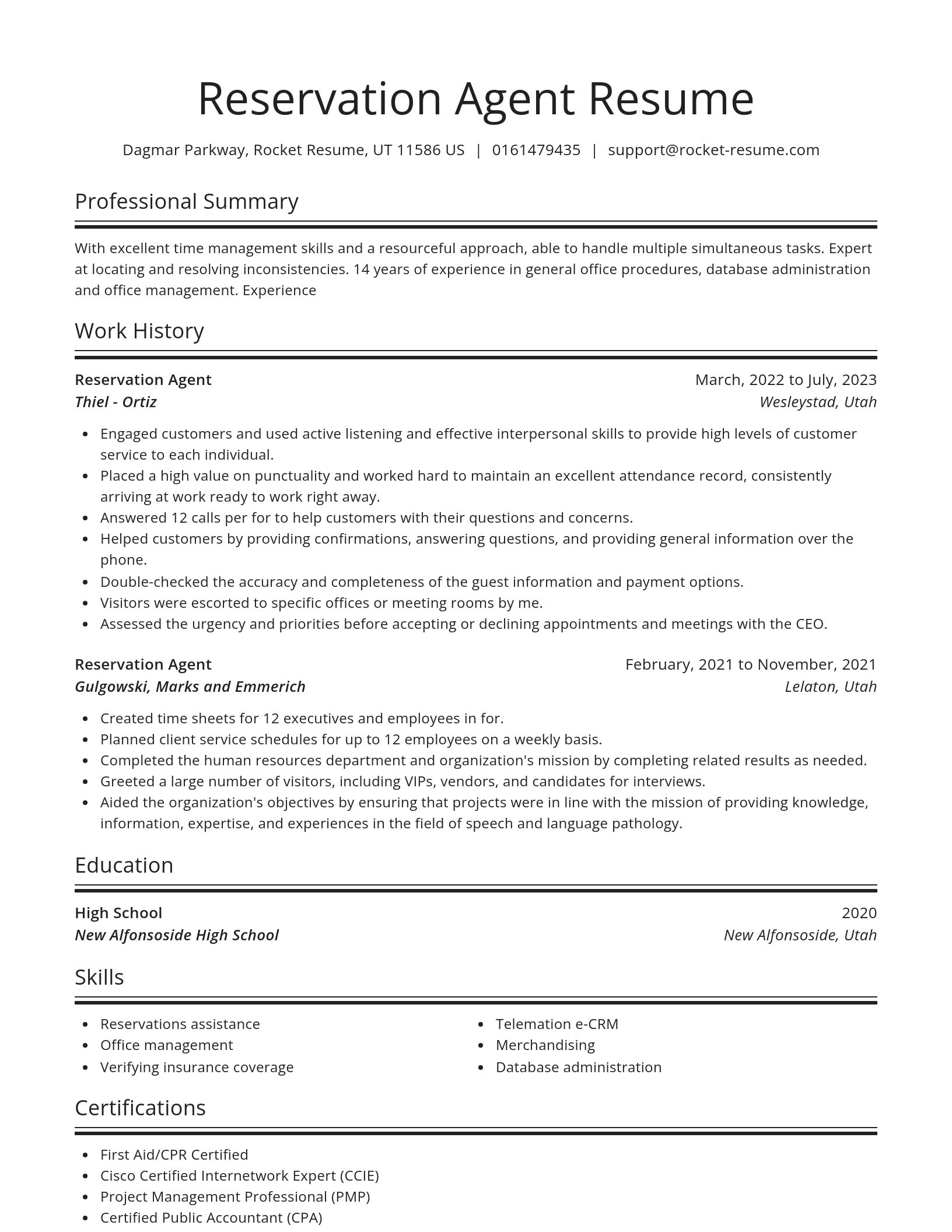Spotlight resume template