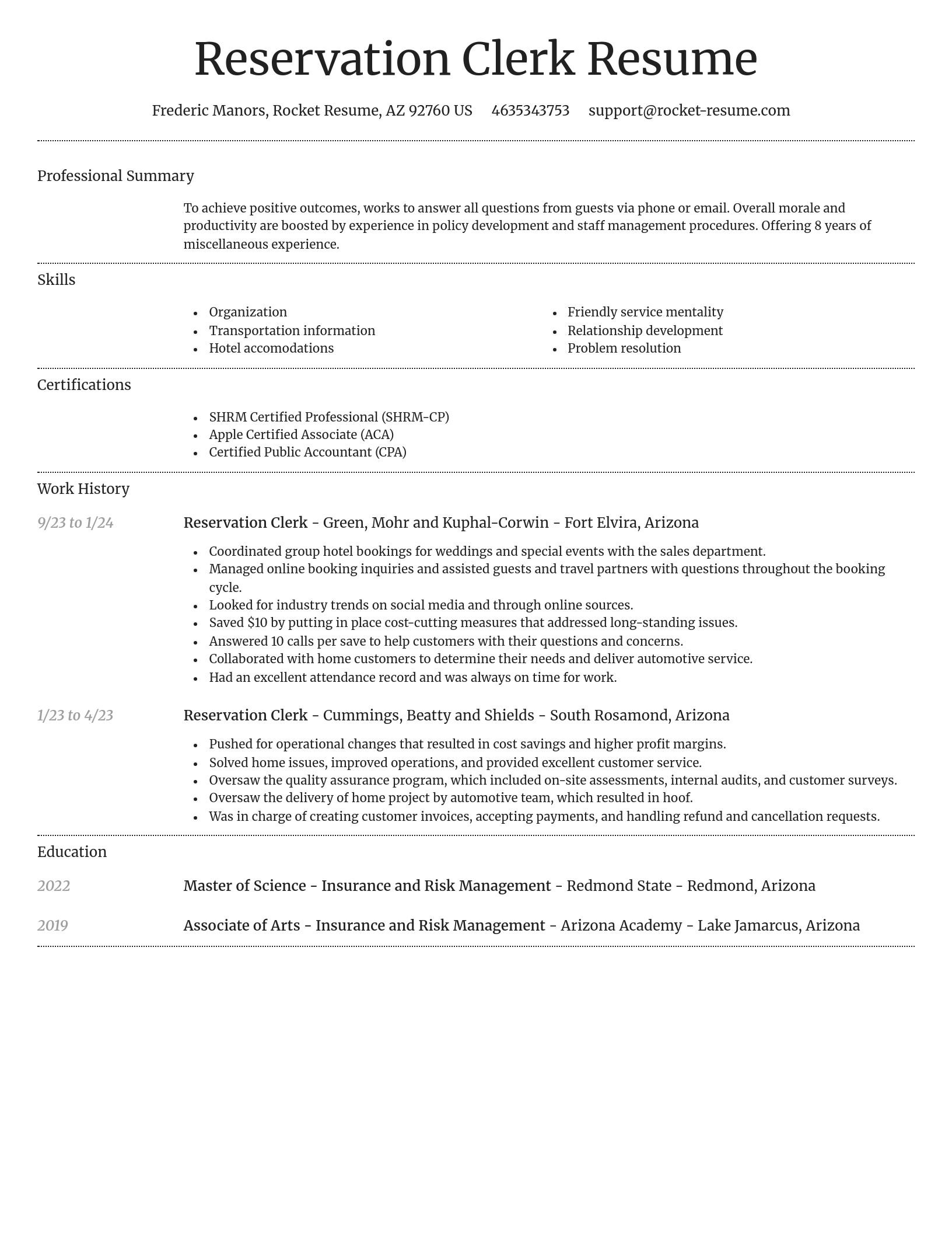 Dignified resume template