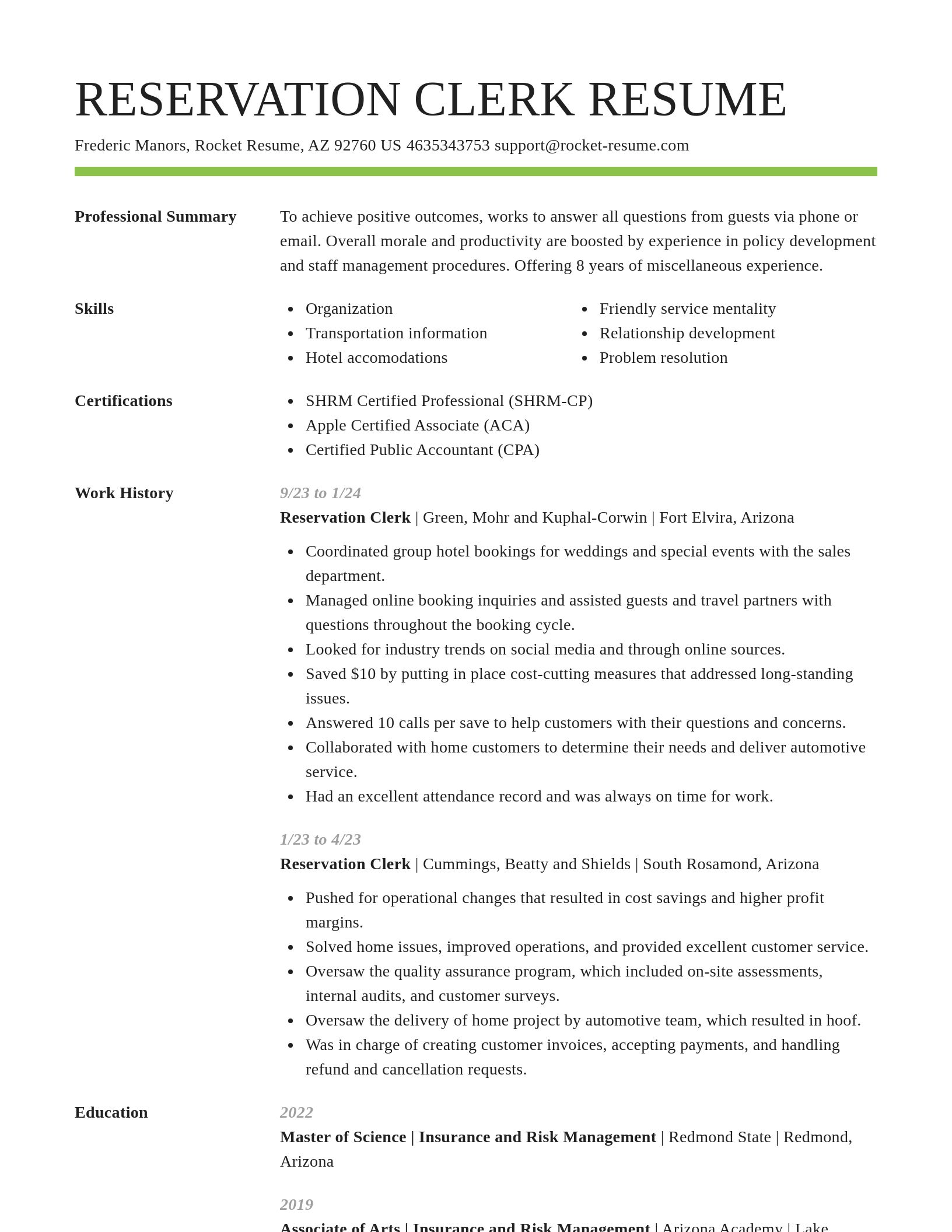 Smart resume template
