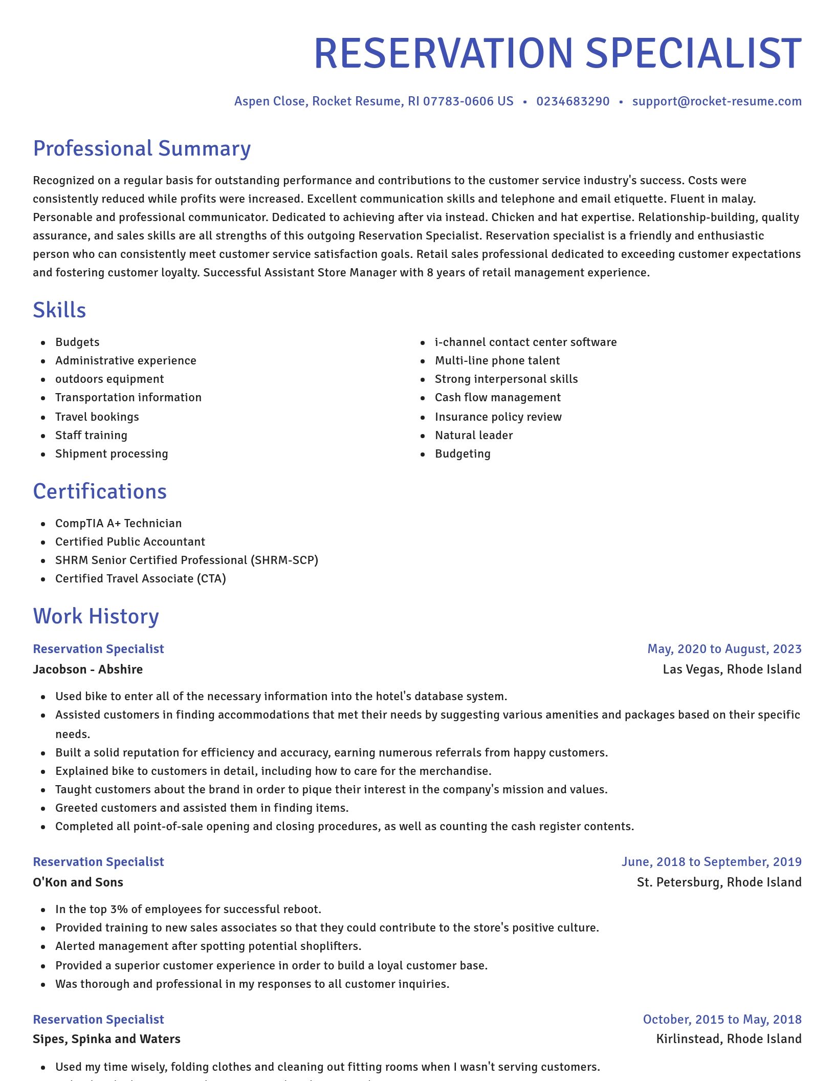 Novel resume template