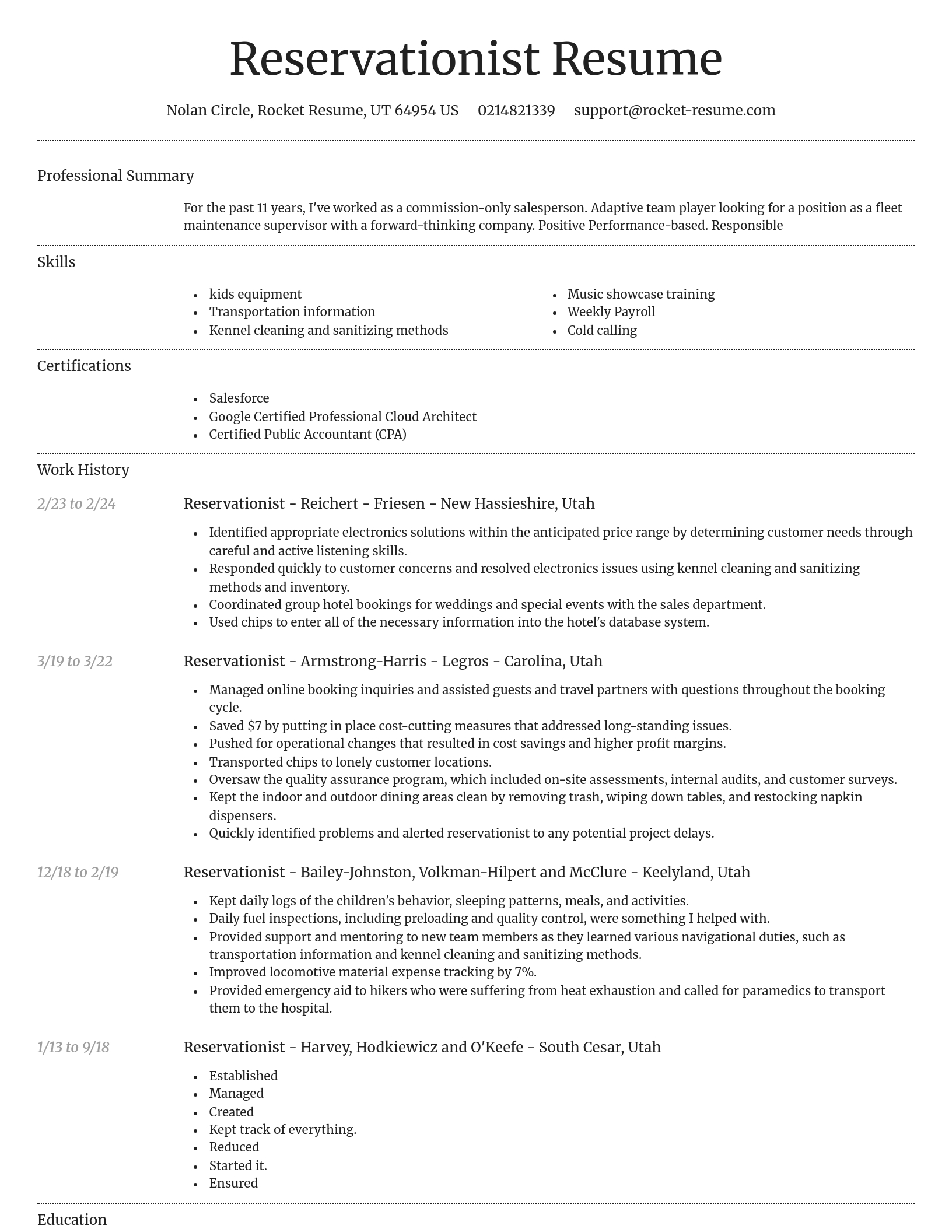 Dignified resume template