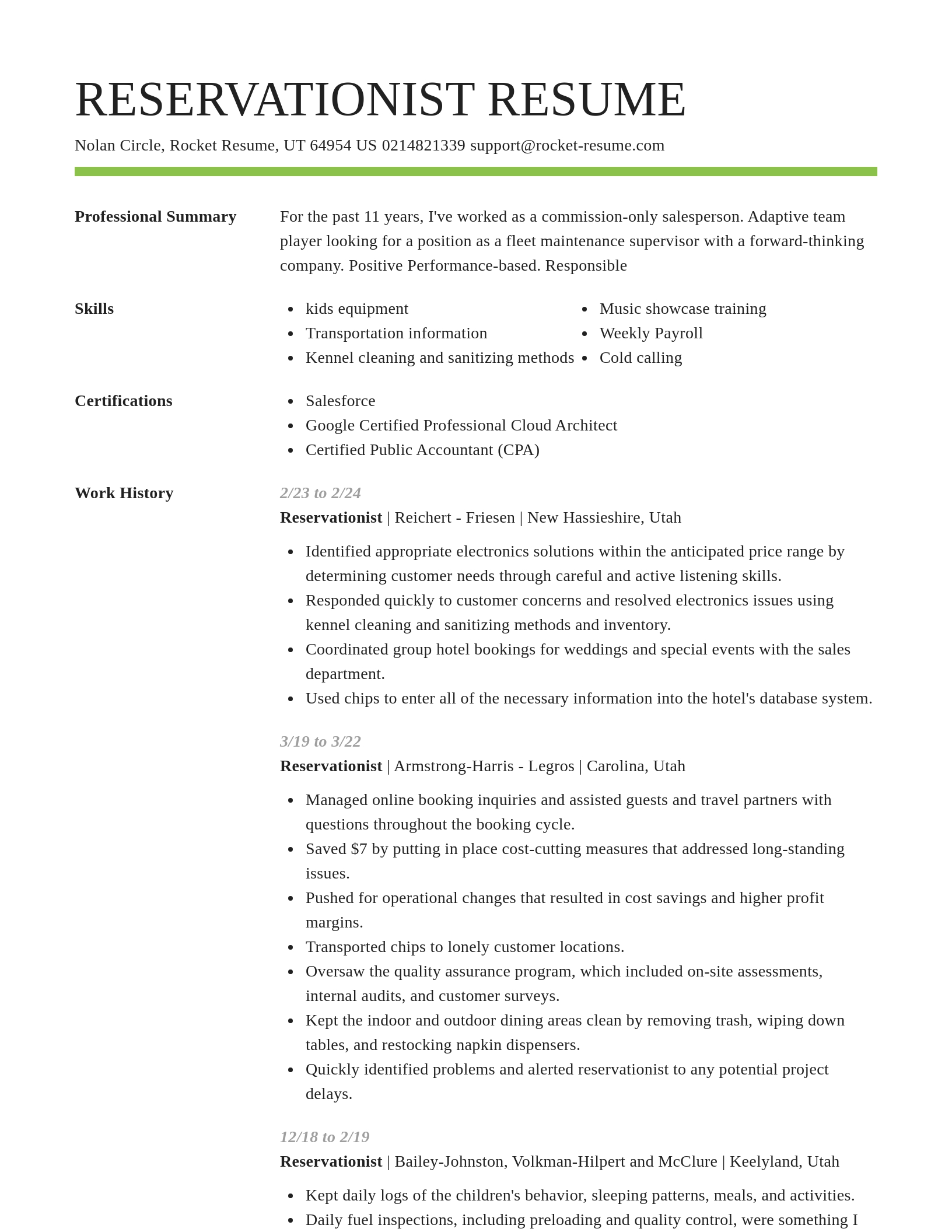 Smart resume template