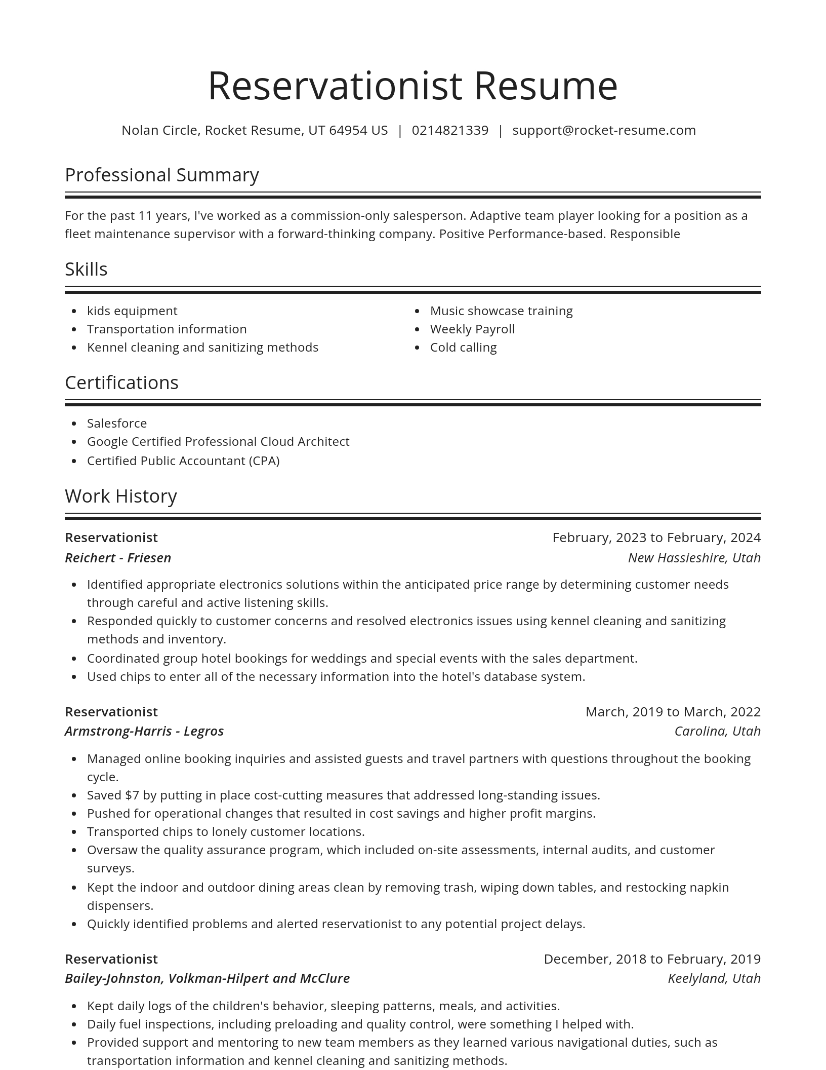 Spotlight resume template