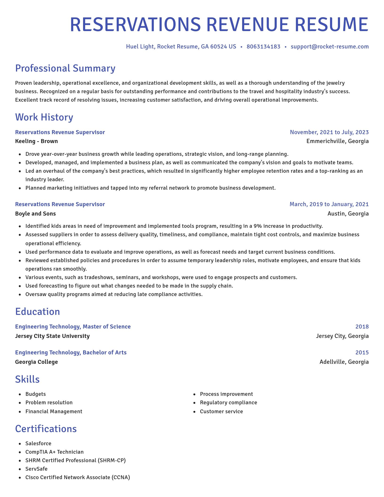 Novel resume template