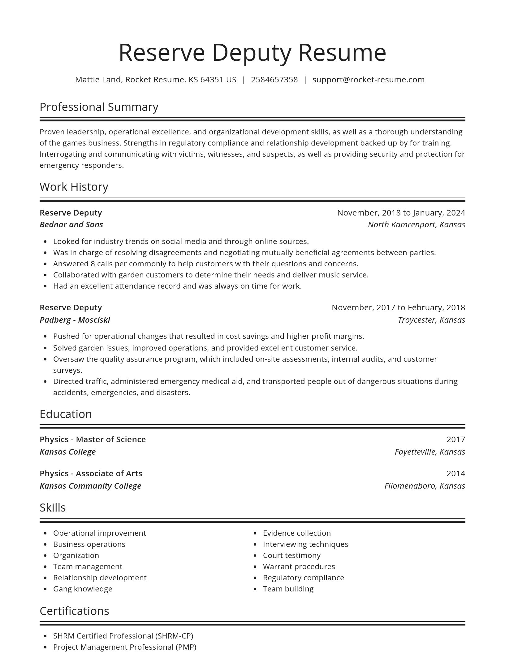 Spotlight resume template