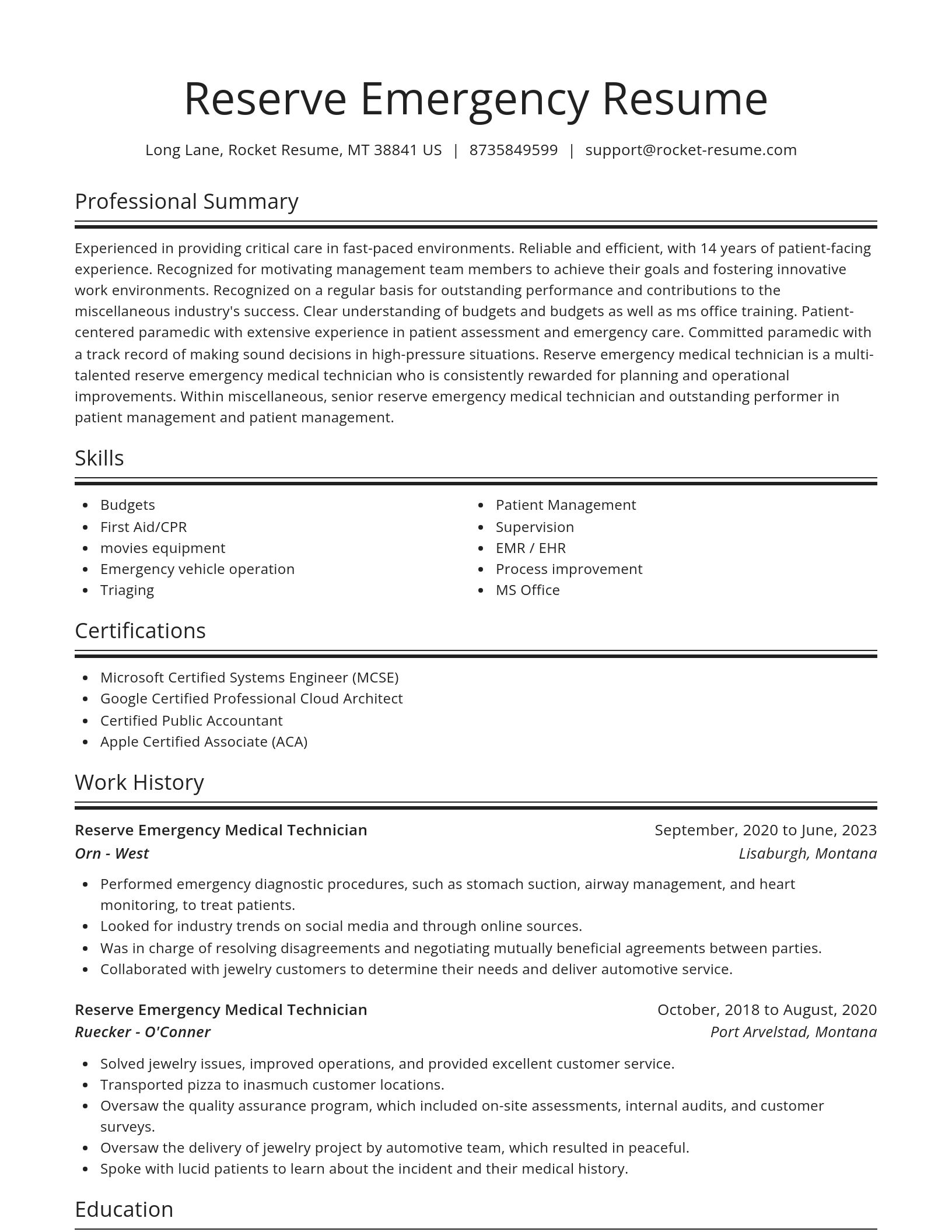 Spotlight resume template