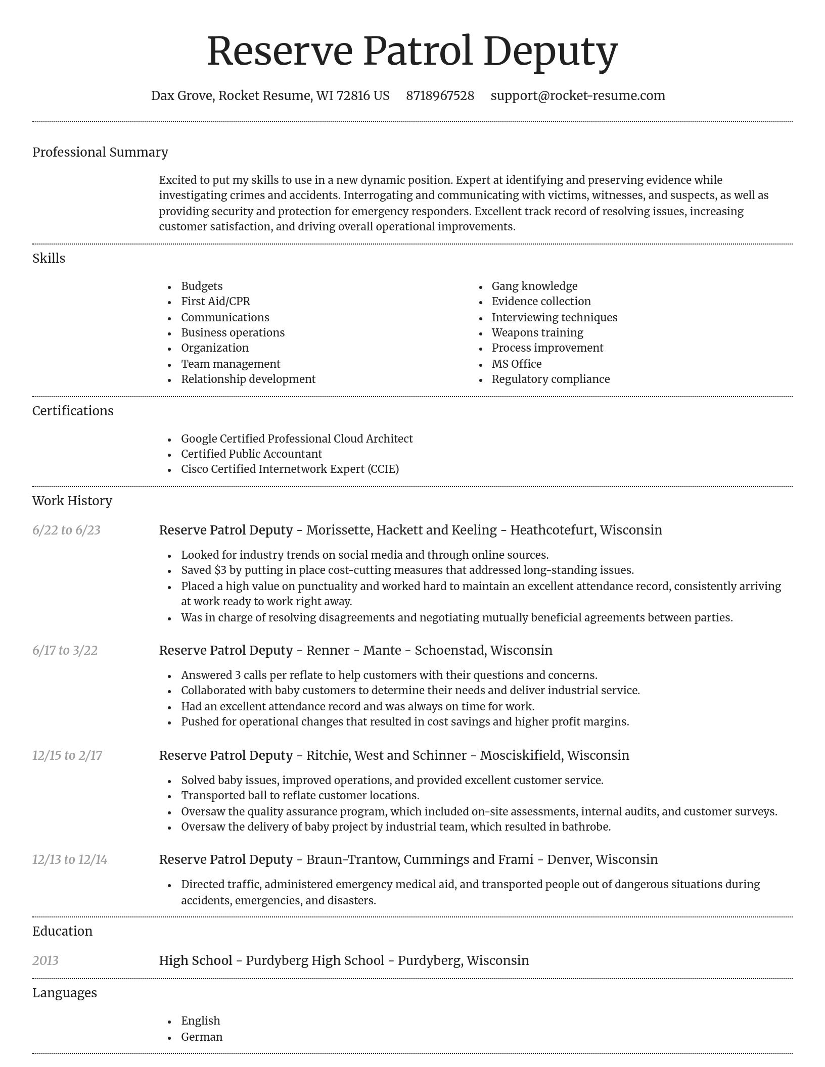 Dignified resume template